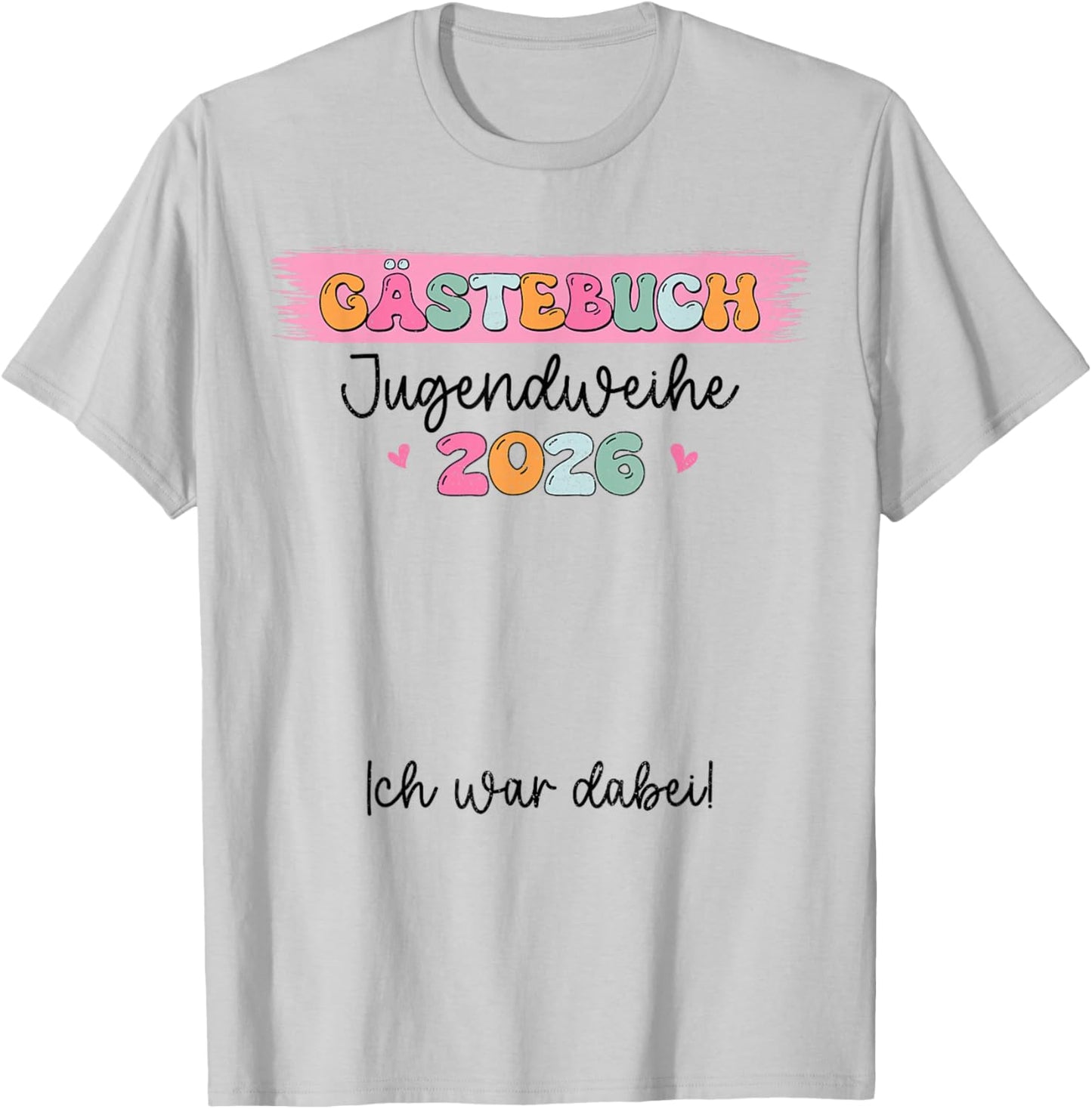 Jugendweihe 2026 Guest Book Guest List for Girls Groovy , White, S T-Shirt - T-Shirt | Ash