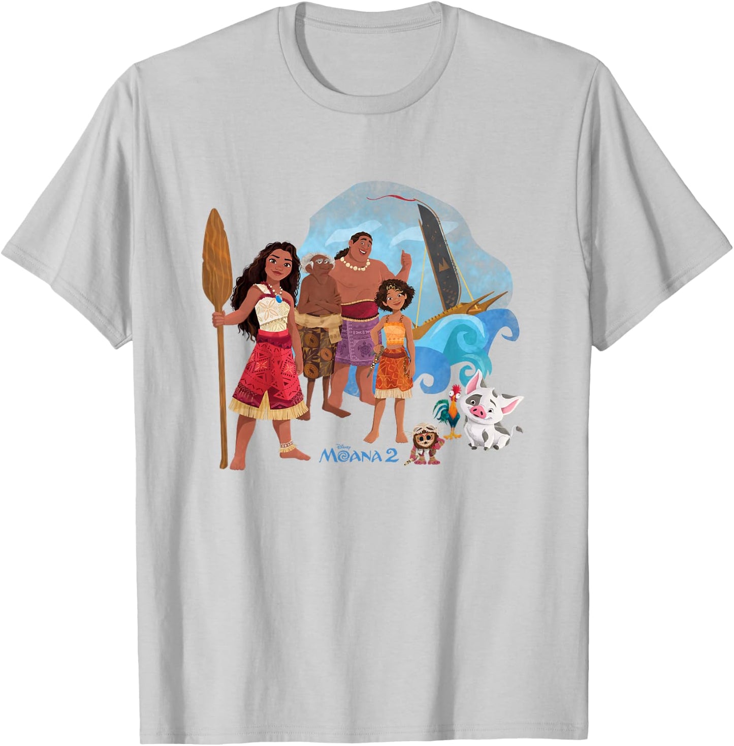 Disney Moana 2 Oceania Wayfinder Group Shot T-Shirt - T-Shirt | Ash