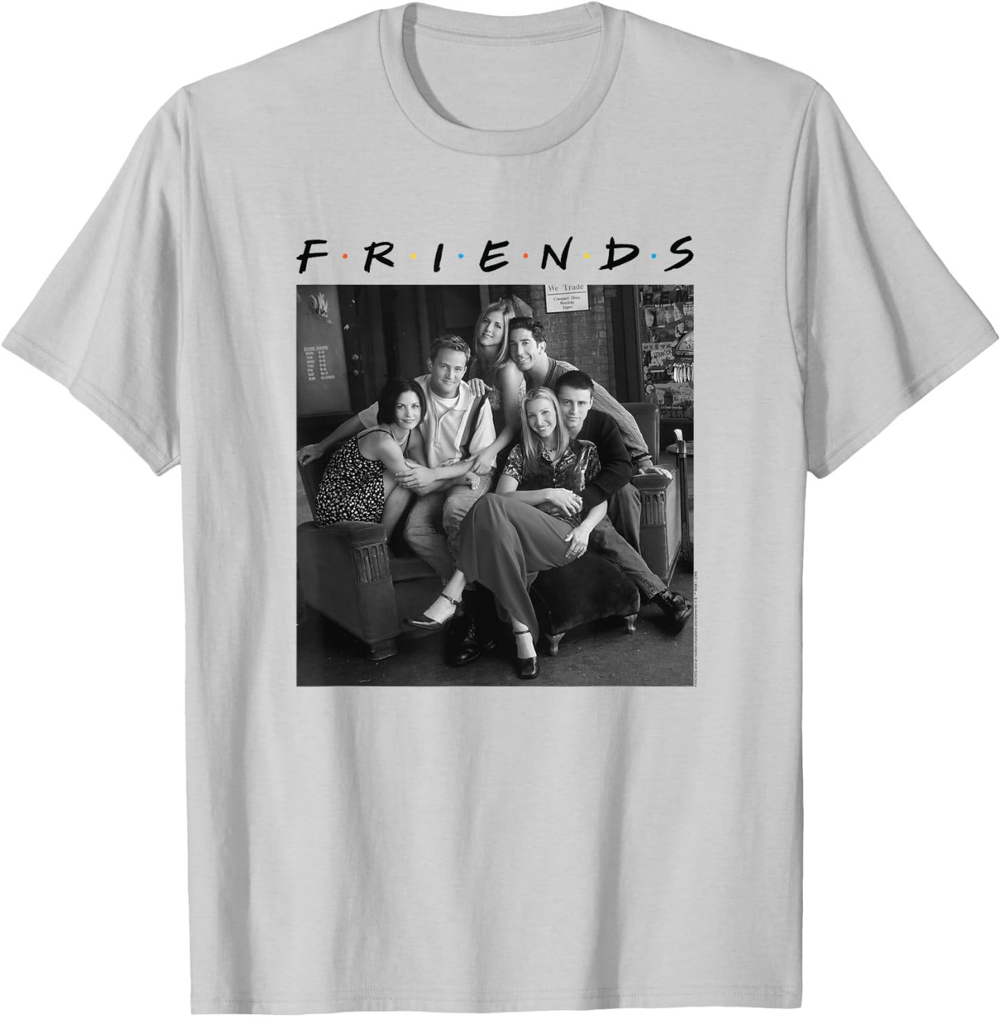Friends Group Photo 6 BW , white, S T-Shirt - T-Shirt | Ash