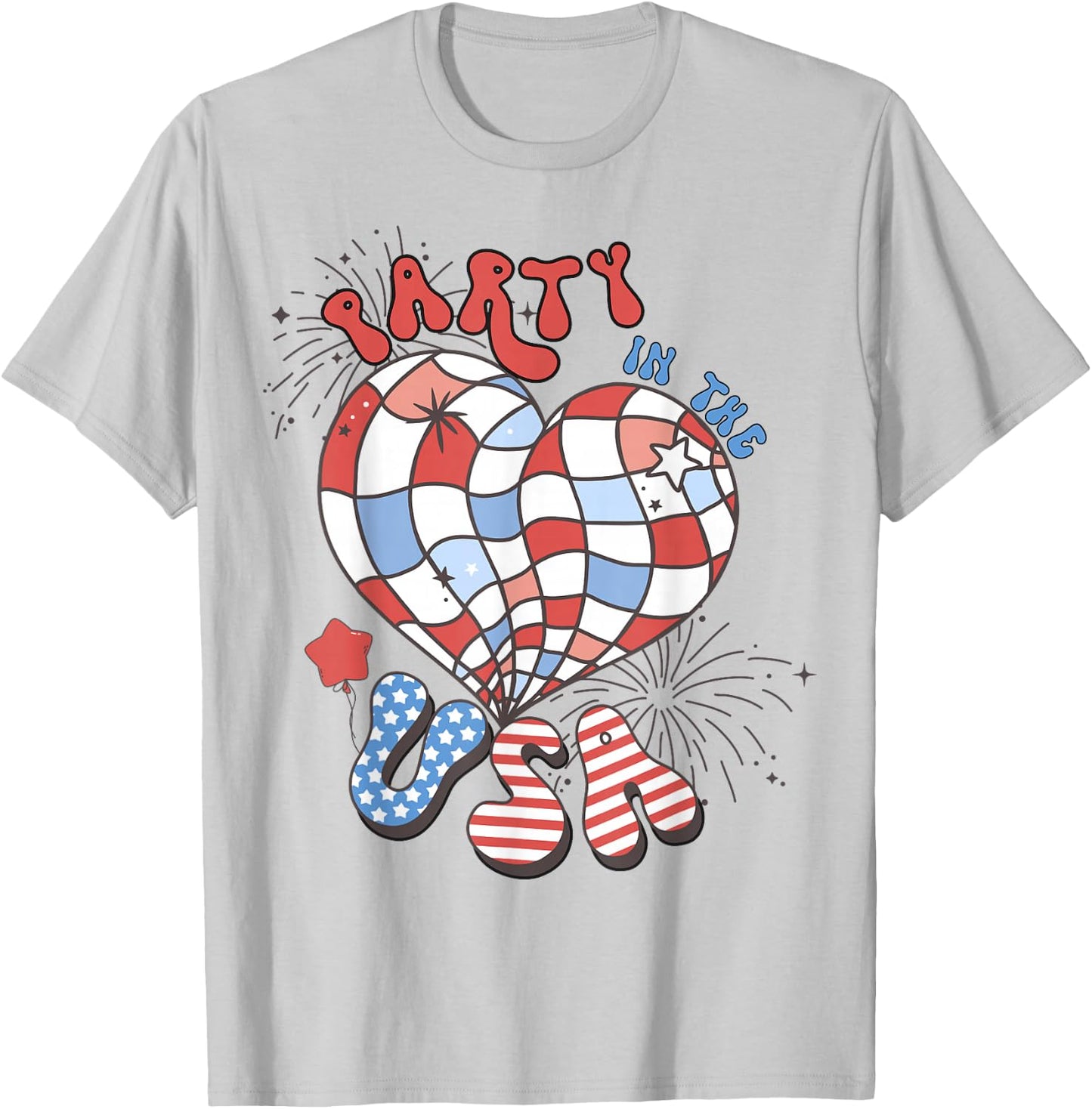 Party in The USA 4th of July America Independence Girl Women T-Shirt - T-Shirt | Ash
