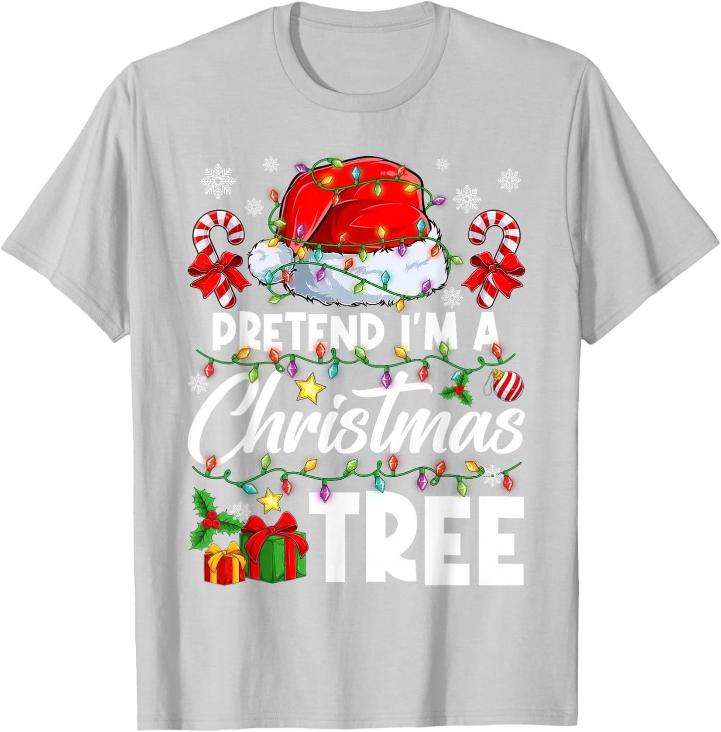 Pretend I'm A Christmas Tree Cosplay DIY Halloween Costume T-Shirt - T-Shirt | Ash