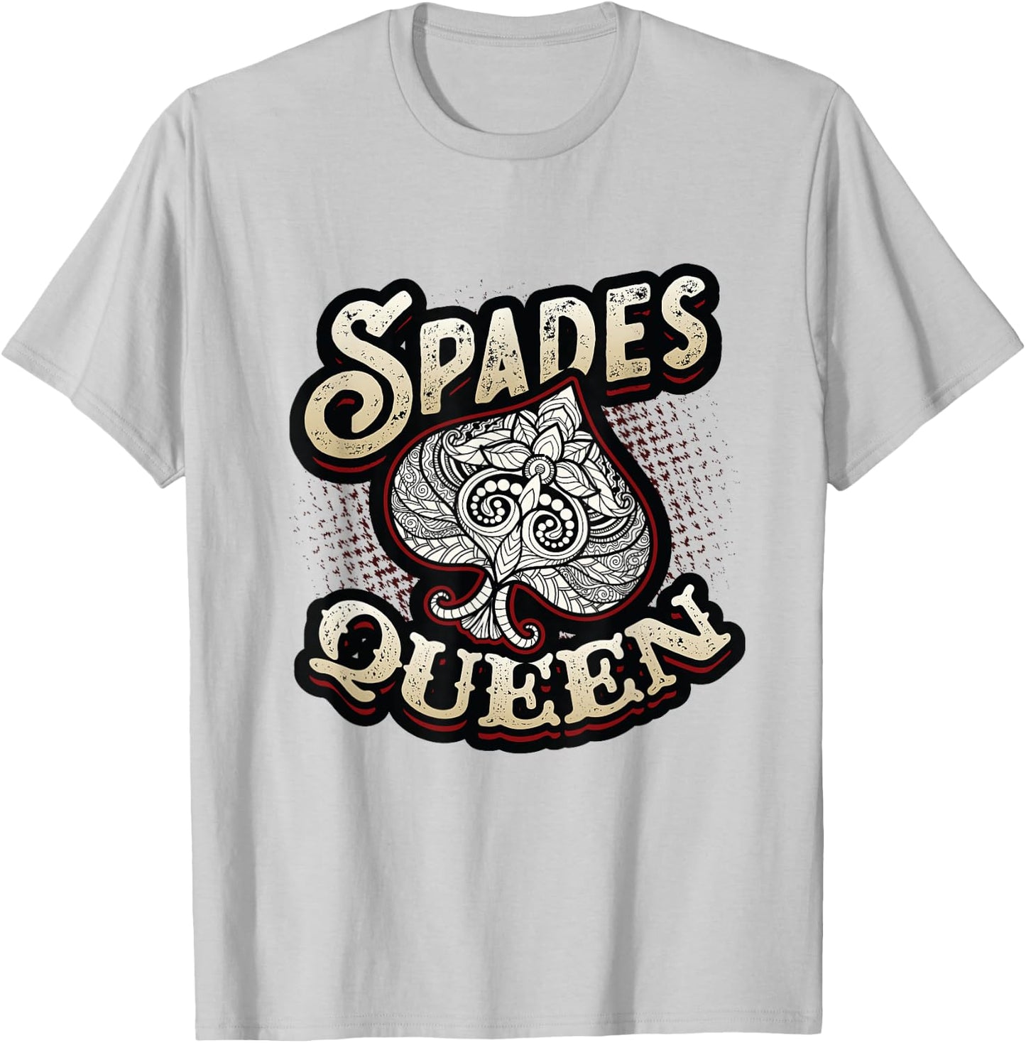 Spades Queen Spades Card Game T-Shirt - T-Shirt | Ash