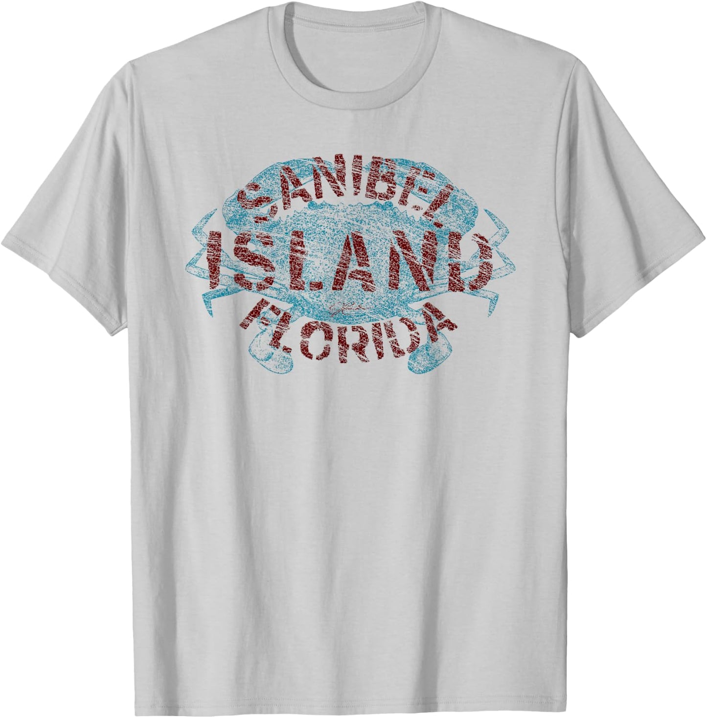 JCombs: Sanibel Island, FL, Blue Crab (Distressed) T-Shirt - T-Shirt | Ash