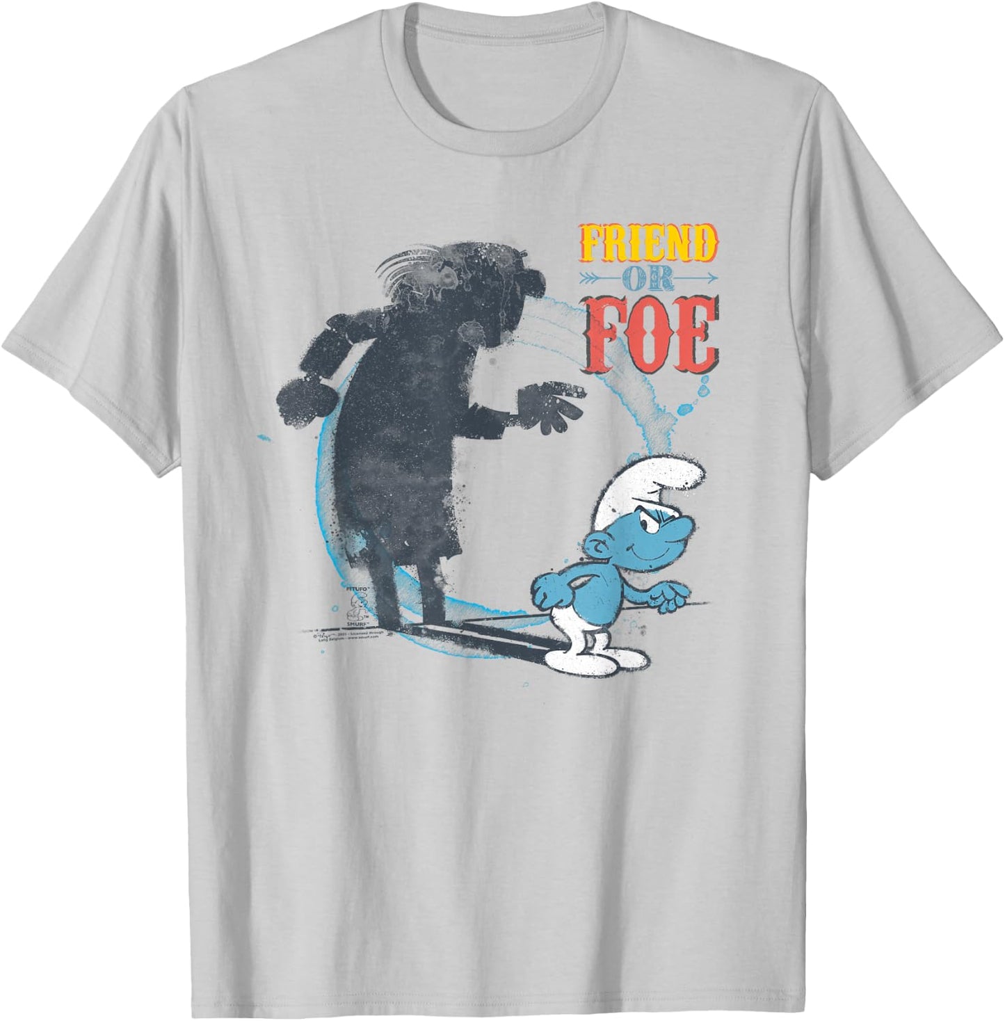 The Smurfs Gargamel Shadow Friend or Foe T-Shirt - T-Shirt | Ash