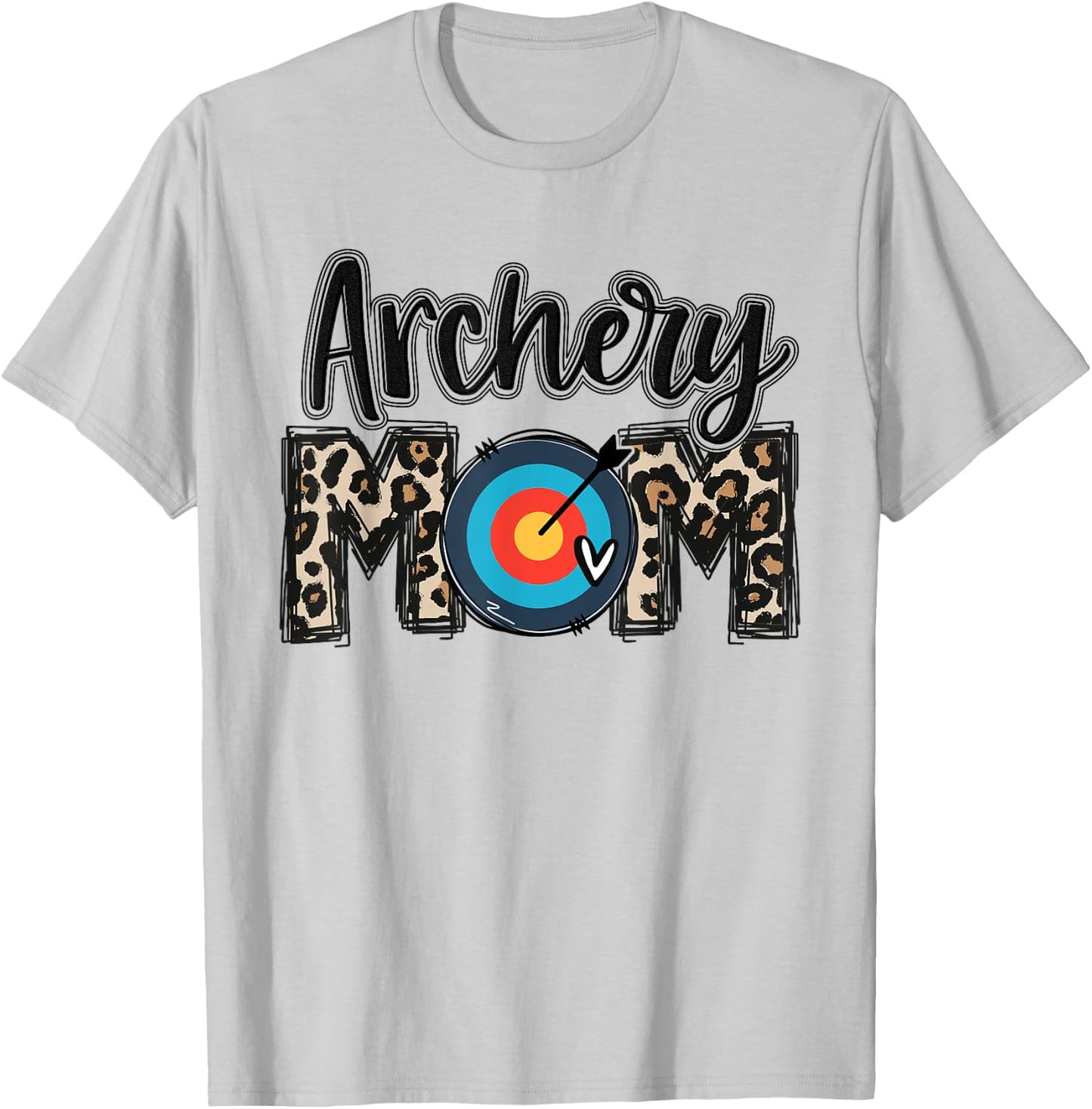 Leopard Archery Mom Bow Arrow USA Archery Mama Hunter T-Shirt - T-Shirt | Ash