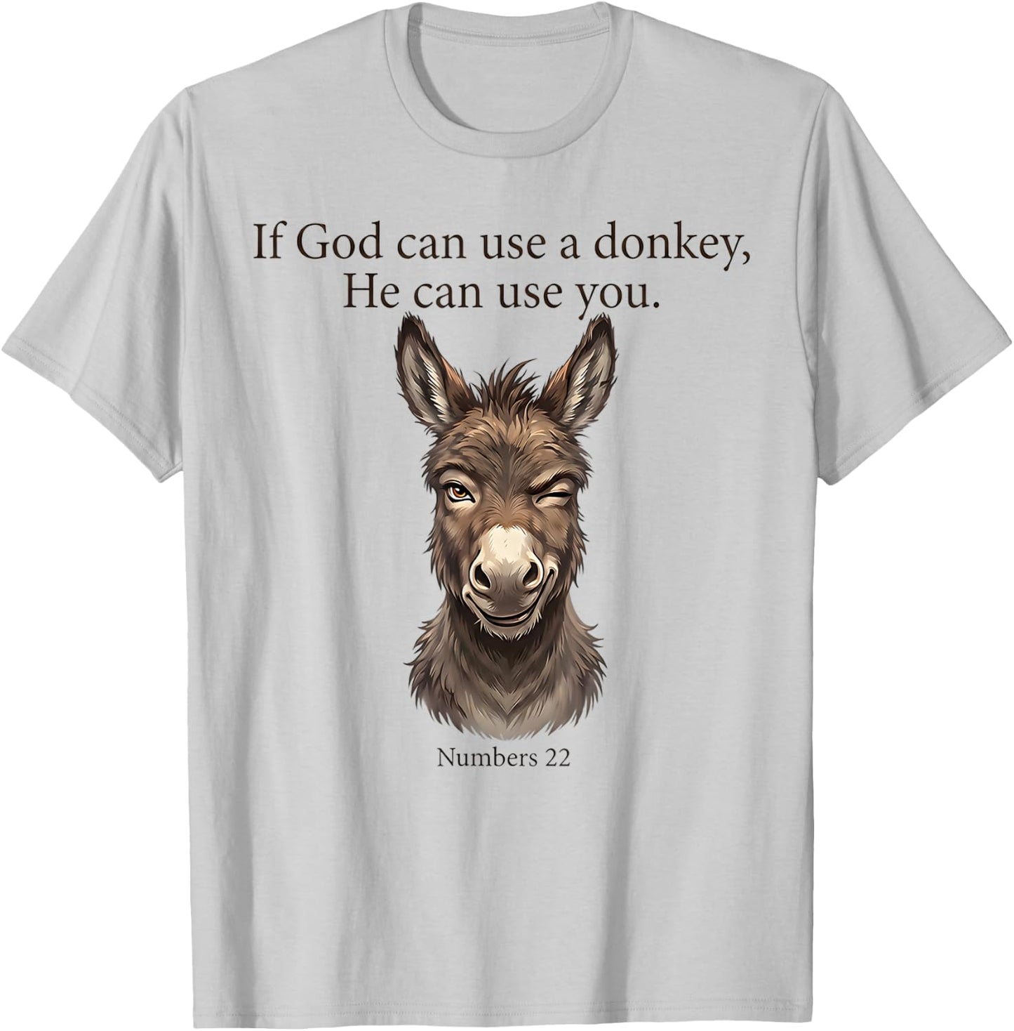 If God Can Use A Donkey He Can Use You Christian Bible Verse T-Shirt - T-Shirt | Ash