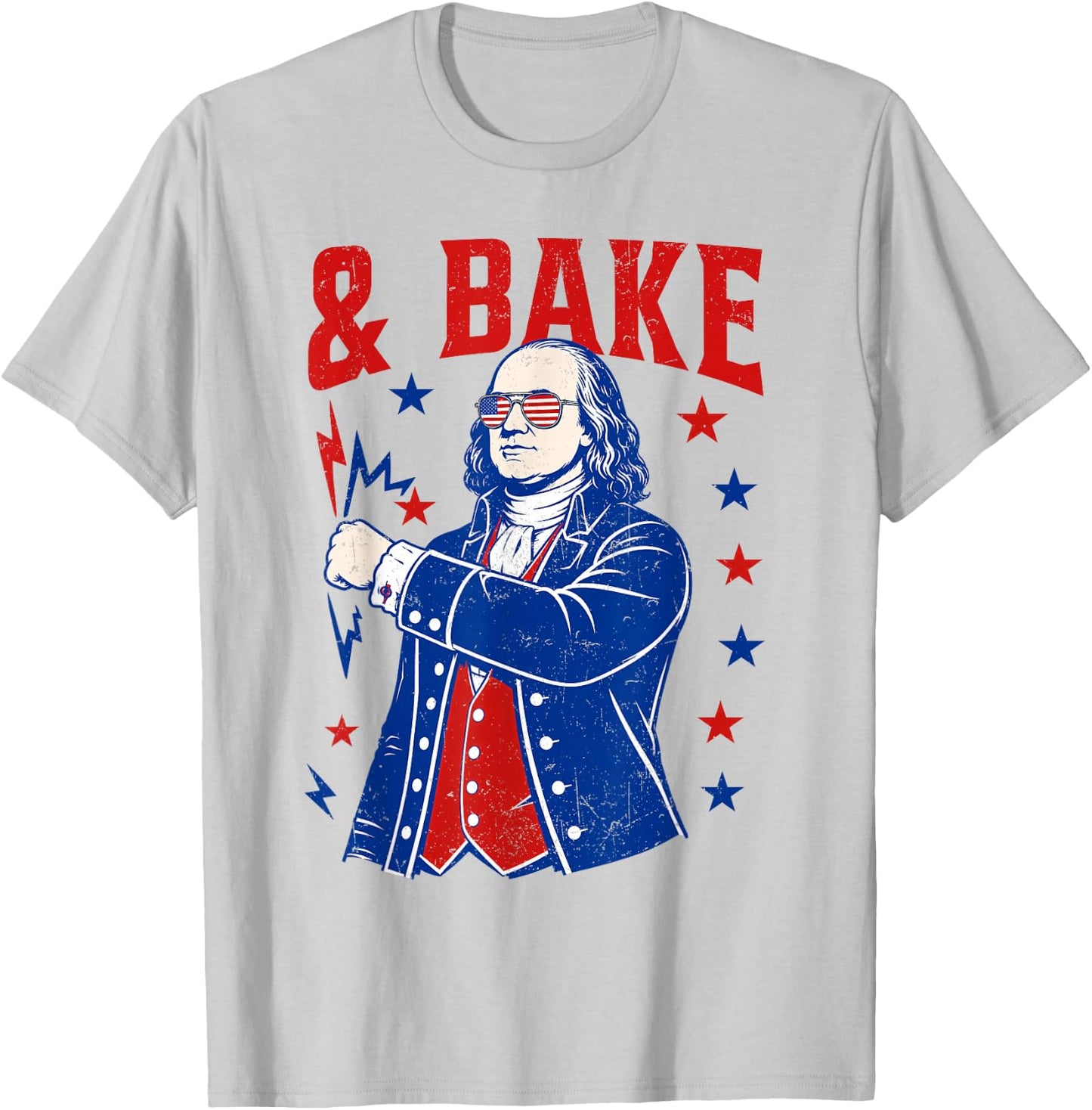 Funny Shake and Bake 4th of July Couple Matching Men Women T-Shirt - T-Shirt | Ash