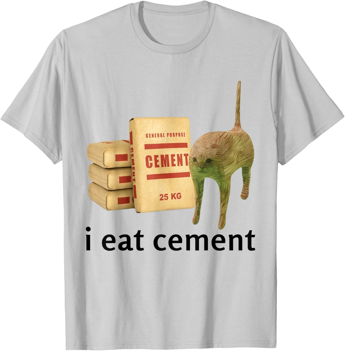 I Eat Cement Cat Shirt Kids Funny Dank Cat Meme T-Shirt - T-Shirt | Ash