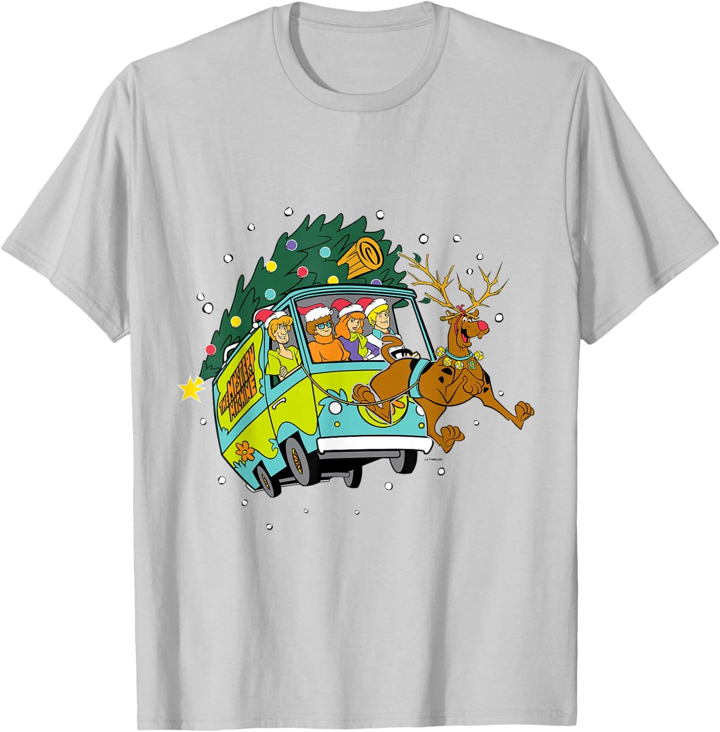 Christmas Scooby Doo Mystery Machine Reindeer Gang T-Shirt - T-Shirt | Ash