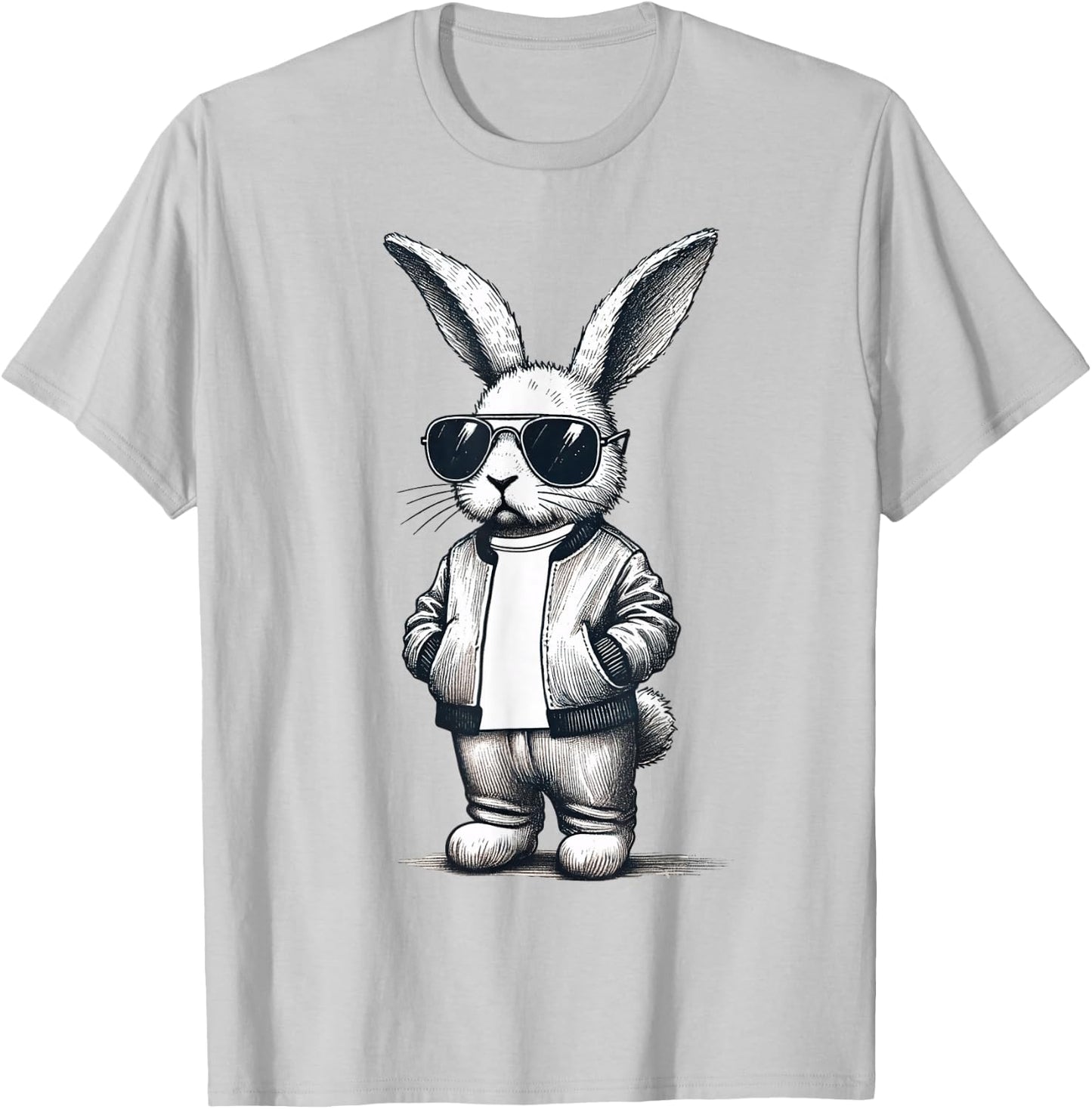 Bunny Rabbit With Sunglasses Easter Day for Boys Men Kids T-Shirt - T-Shirt | Ash