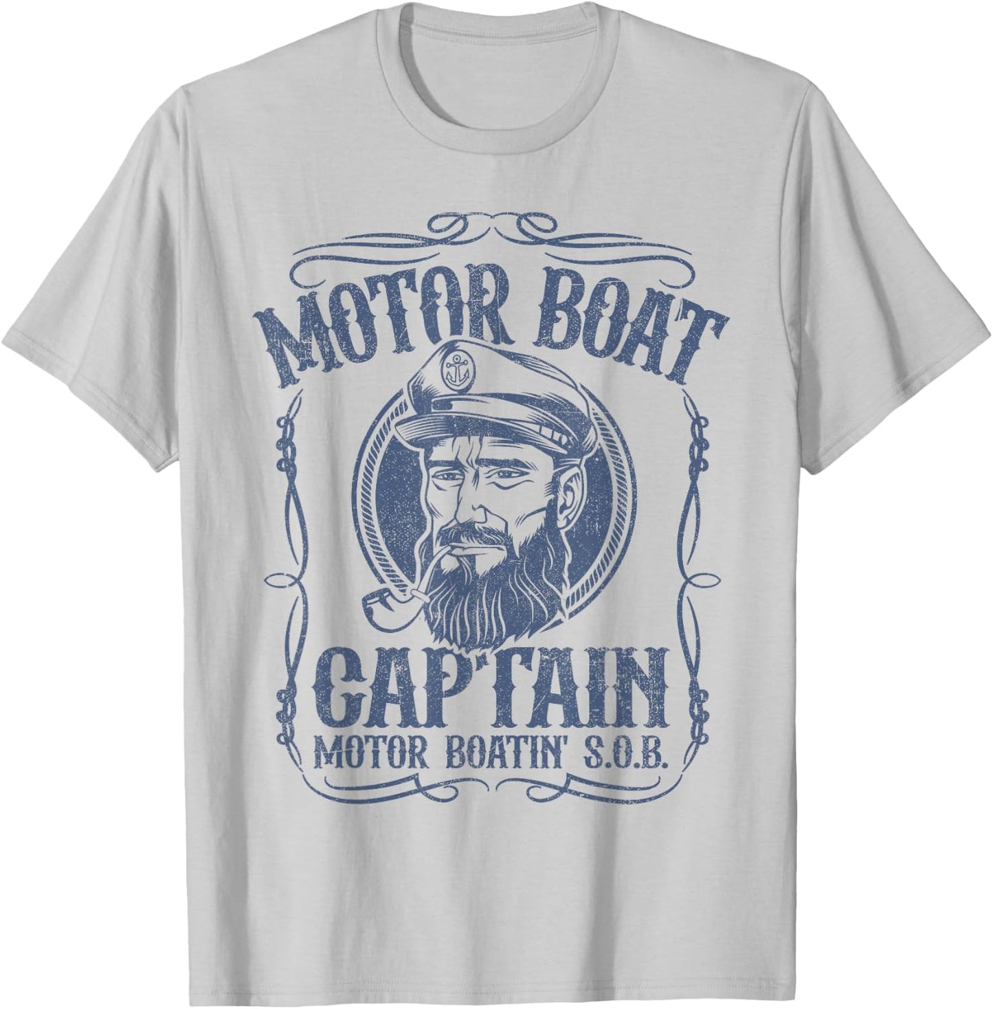 Motor Boat Captain Funny Pontoon Boating Motor Boatin Lake T-Shirt - T-Shirt | Ash