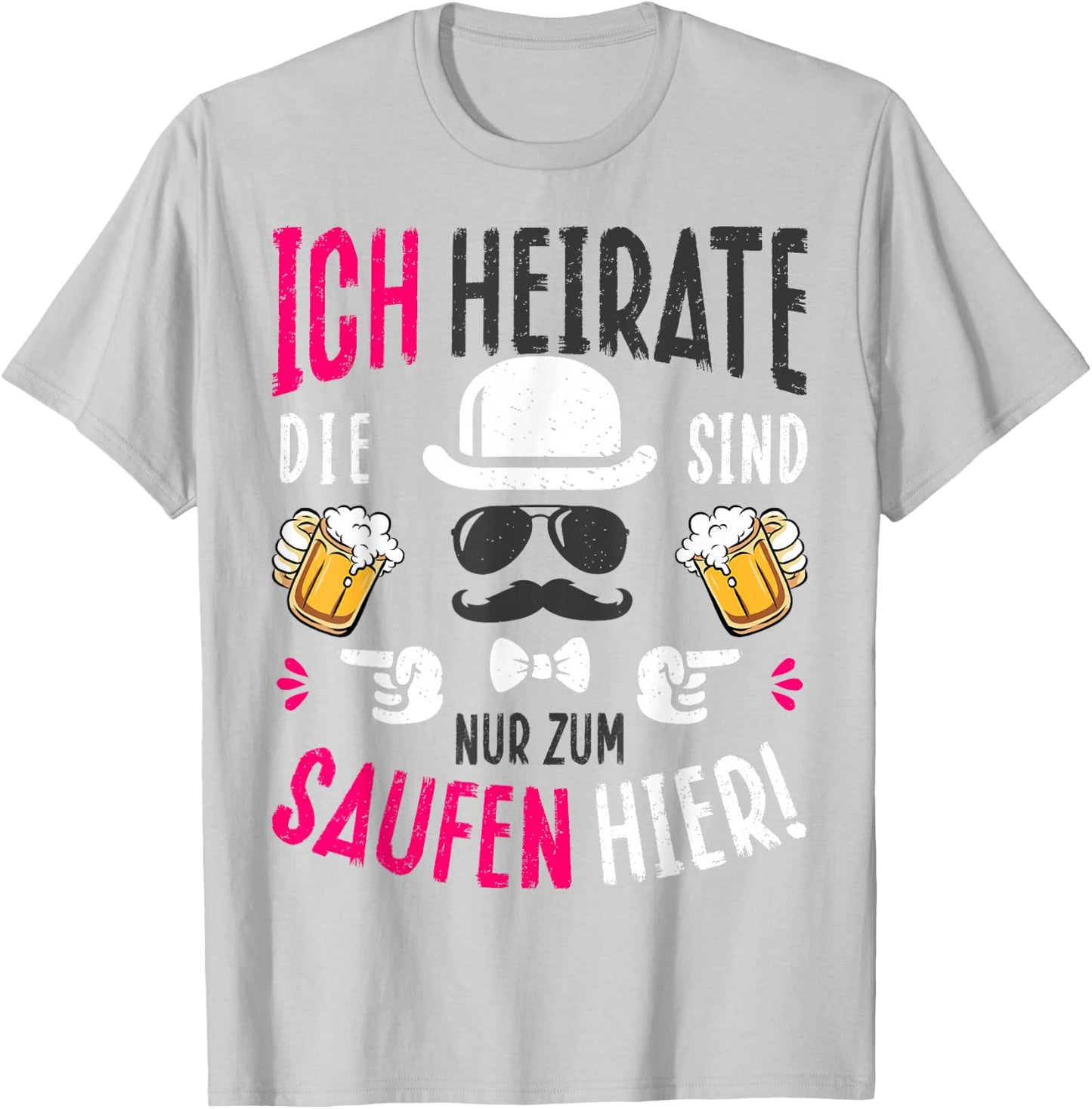 Hen Night Groom Costume JGA Stag Night , pink T-Shirt - T-Shirt | Ash