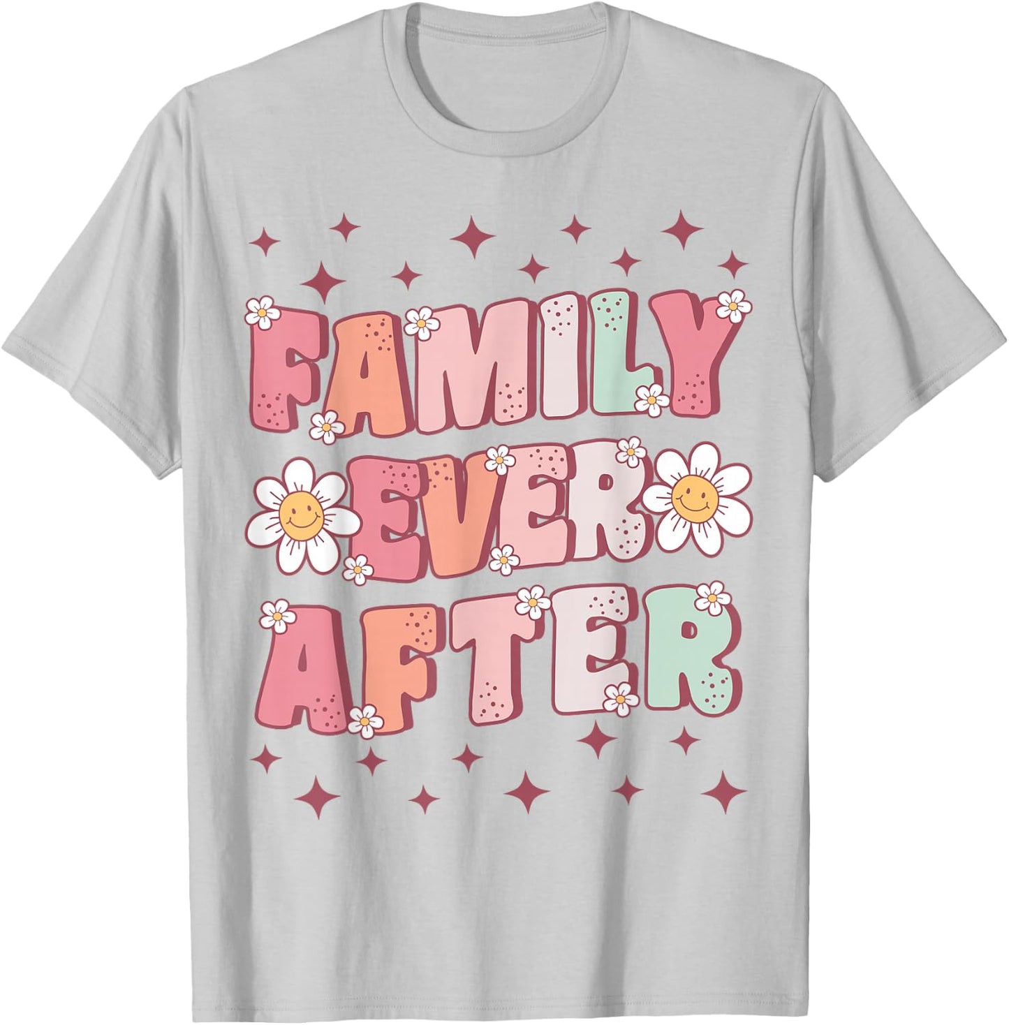 Family Ever After Cute Groovy Adoption Day for Adopted Kids T-Shirt - T-Shirt | Ash