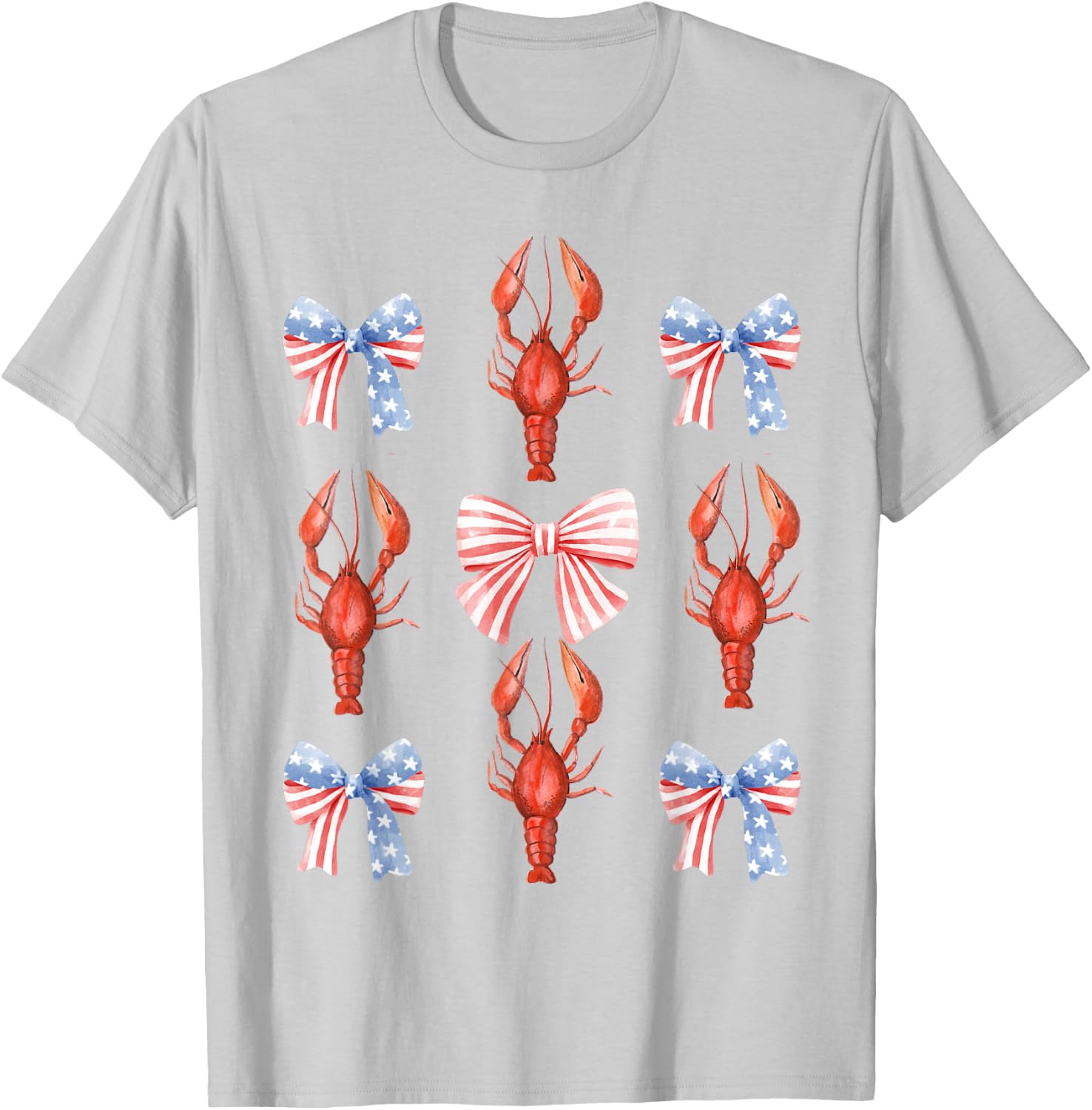 Lobster Red White Blue 4th Of July Party Sea Ocean Nautical T-Shirt - T-Shirt | Ash