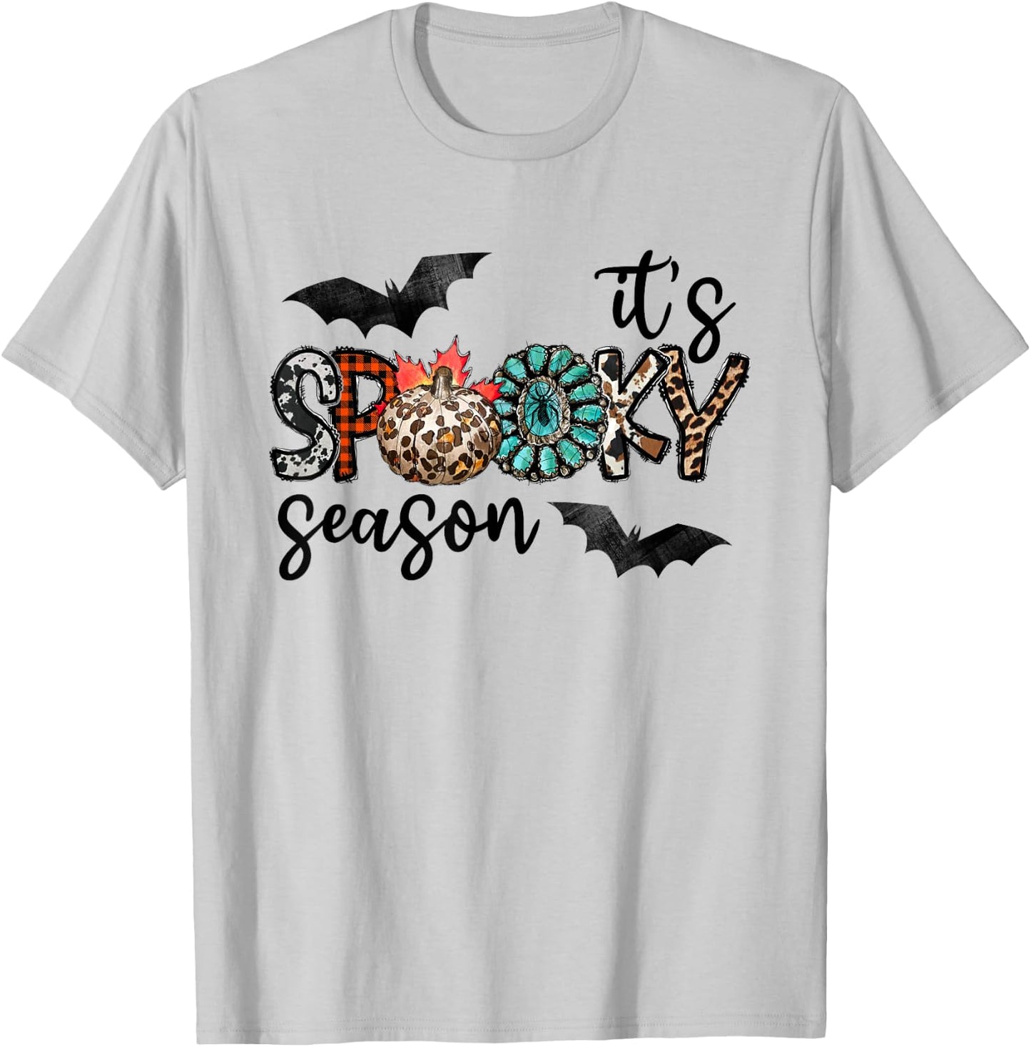 It's Spooky Season Pumpkin Leopard T-Shirt - T-Shirt | Ash