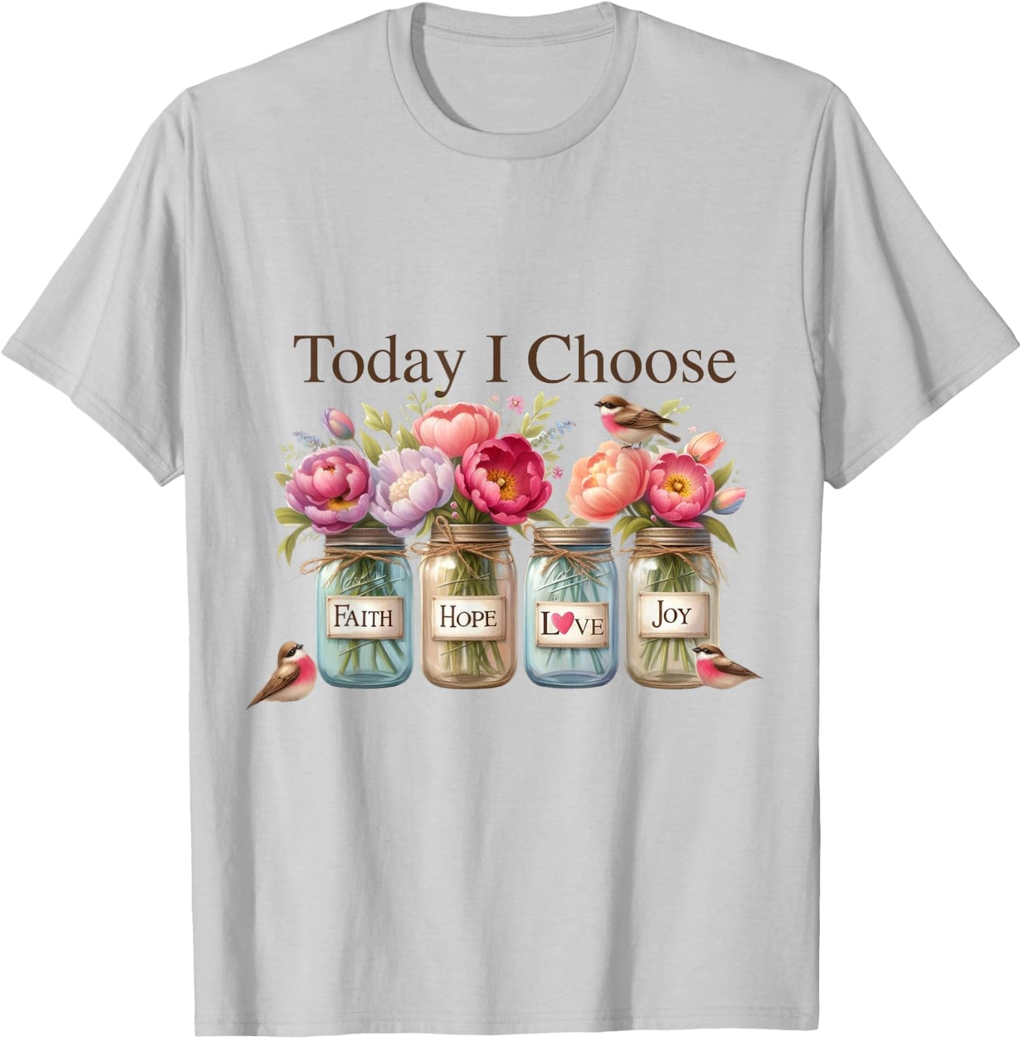 Christian Faith Hope Love Wildflowers Glasses , White T-Shirt - T-Shirt | Ash
