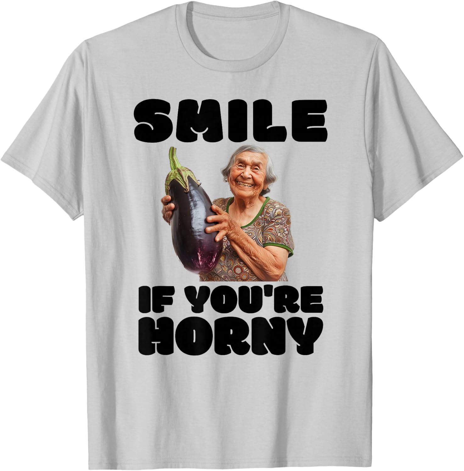 Lustige geile Aubergine Old Lady Unappropriate Peinlich T-Shirt - T-Shirt | Ash
