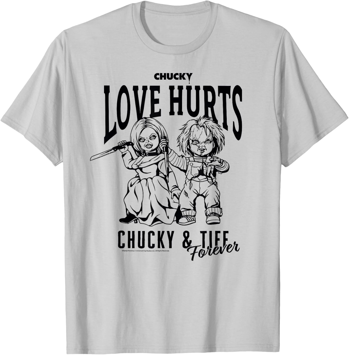 Chucky & Tiff Forever Love Hurts T-Shirt - T-Shirt | Ash