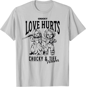 Chucky & Tiff Forever Love Hurts T-Shirt - T-Shirt | Ash