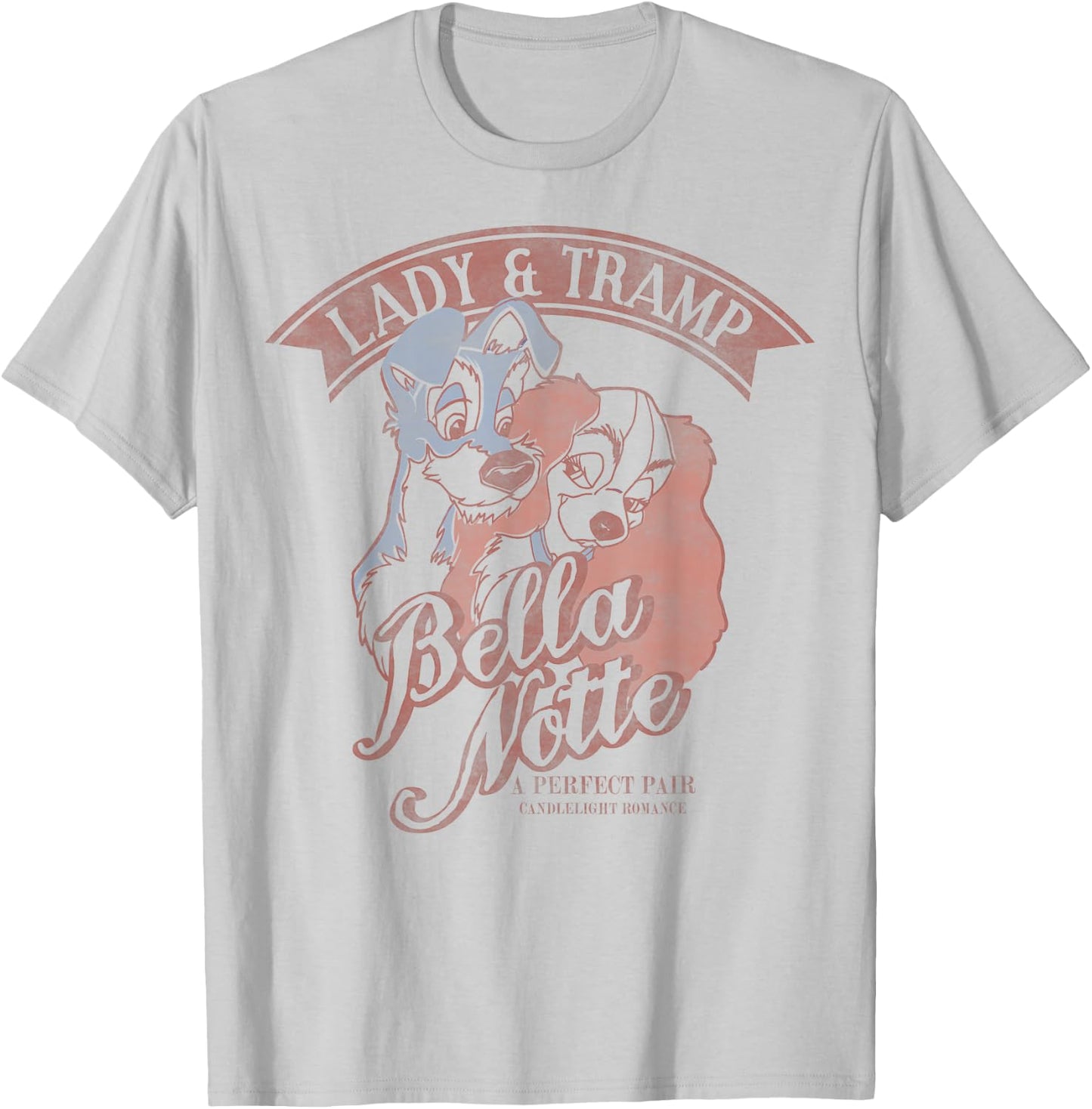 Disney Lady & The Tramp Bella Notte Portrait T-Shirt - T-Shirt | Ash