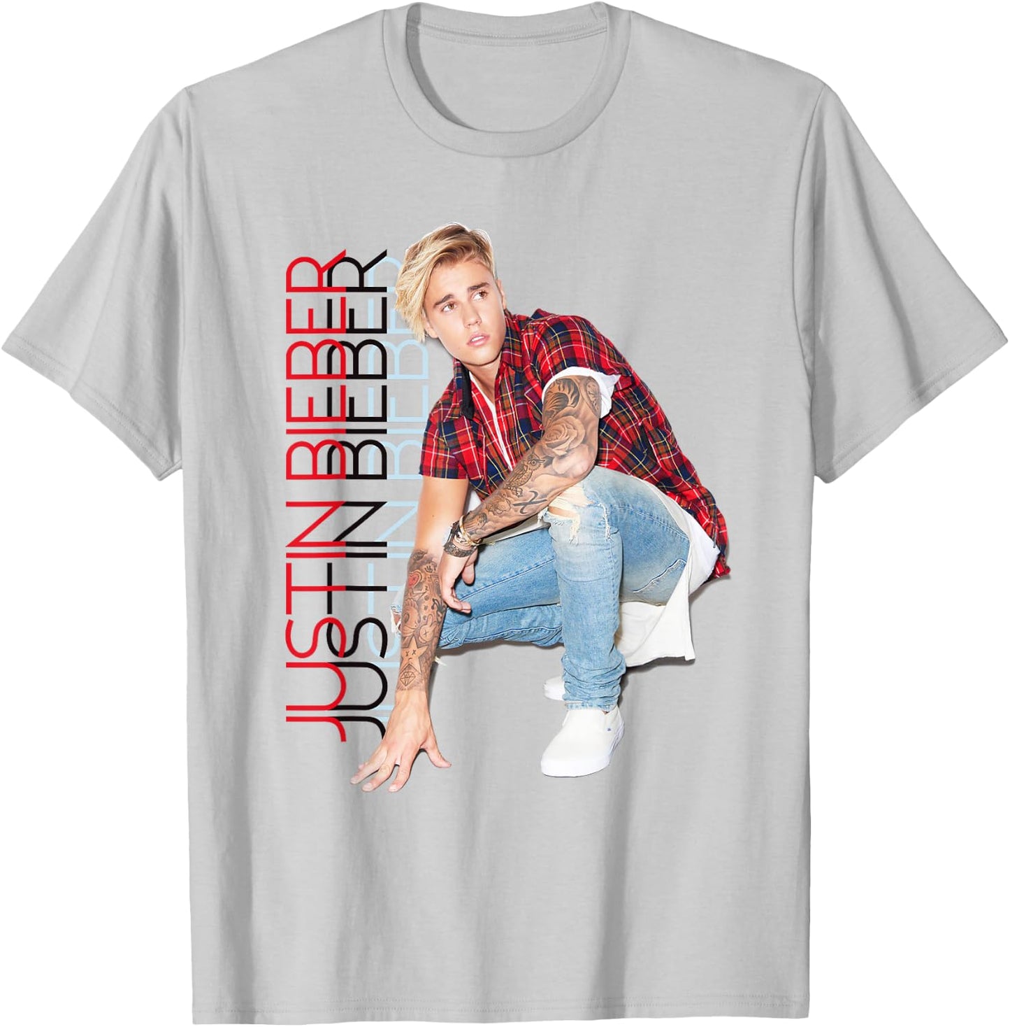 Justin Bieber Official Standing , white, S T-Shirt - T-Shirt | Ash