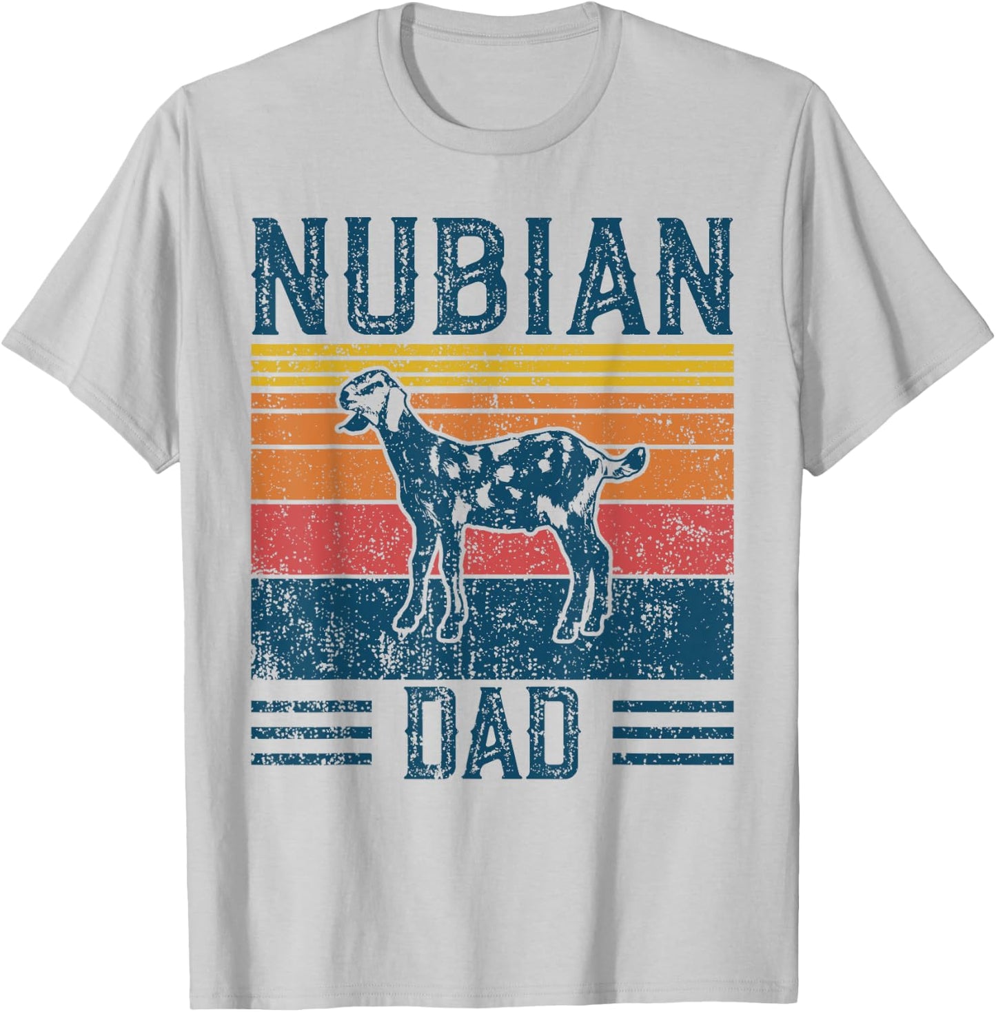 Best Goat Dad Men - Vintage Nubian Goat T-Shirt - T-Shirt | Ash