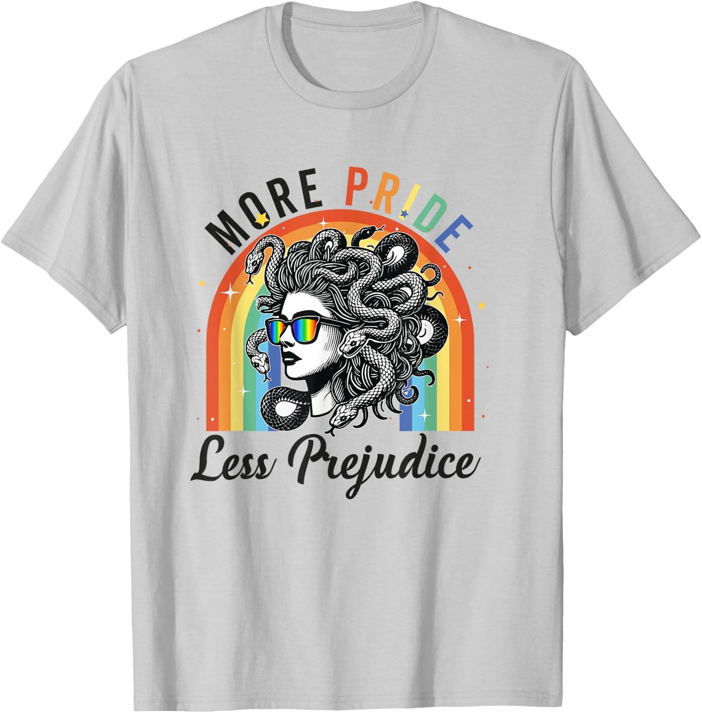 More Pride Less Prejudice LGBT Pride Month T-Shirt - T-Shirt | Ash