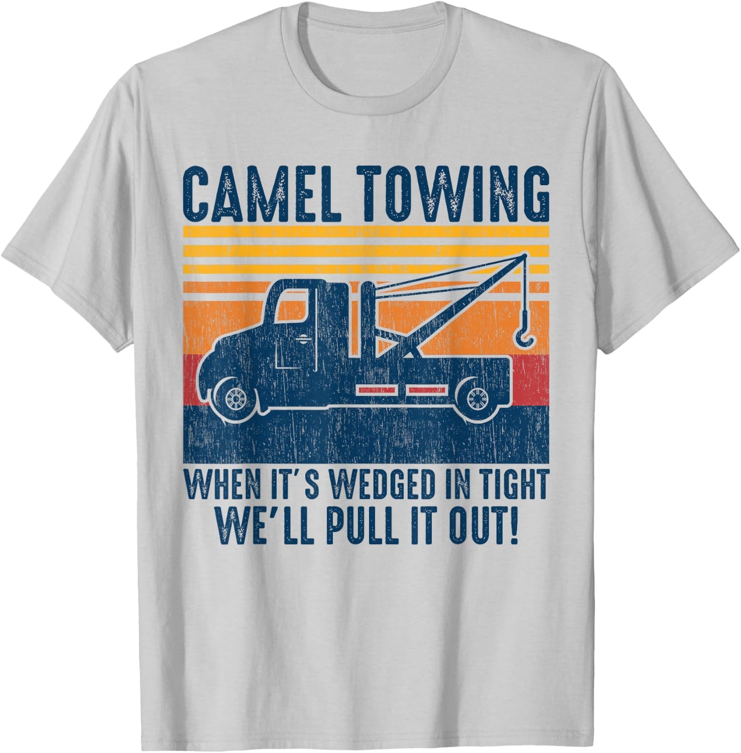 Vintage Camel Towing Funny Tow Truck T-Shirt - T-Shirt | Ash