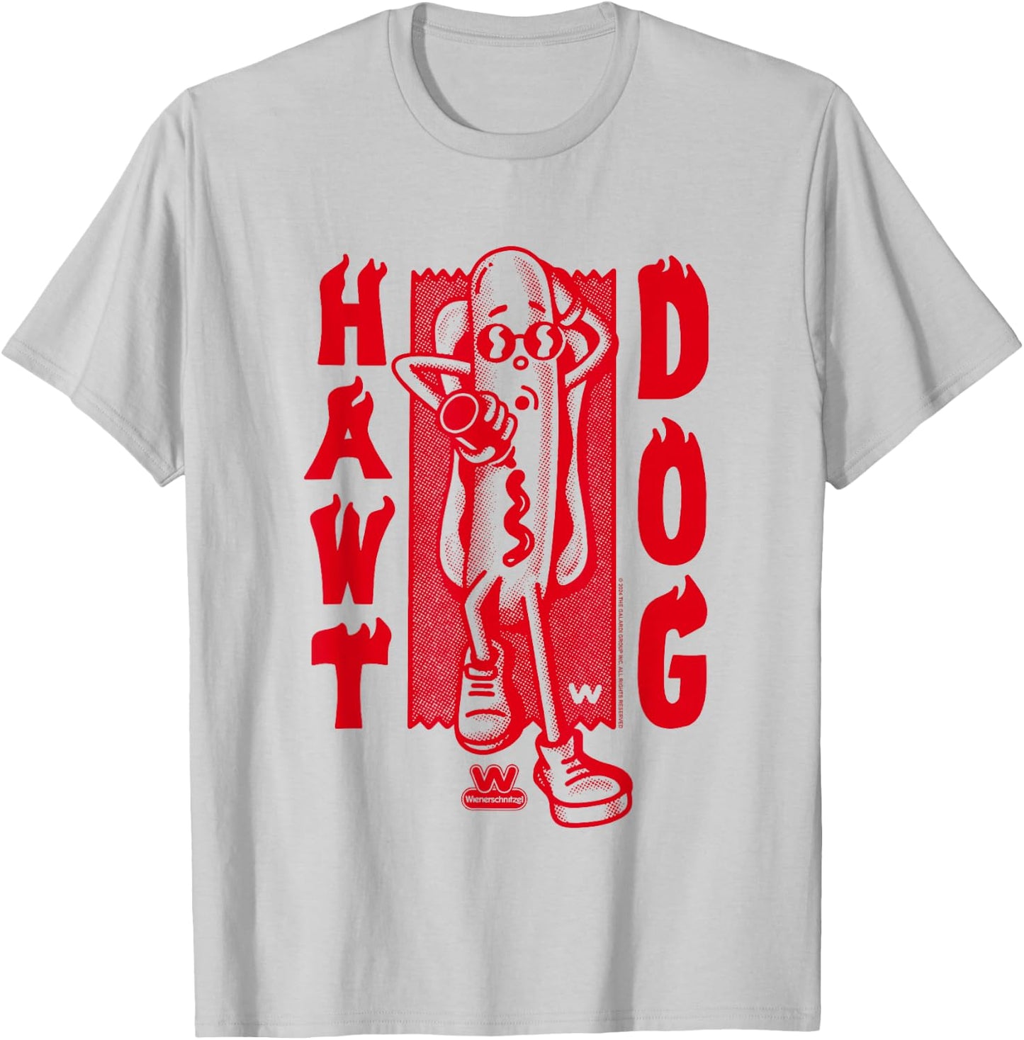 Wienerschnitzel Hawt Dog TDO Sunbathing With Ketchup Vintage T-Shirt - T-Shirt | Ash
