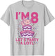 I'm 8 bday Axolotl party cute 8th Birthday Kids Axolotl T-Shirt - T-Shirt | Ash