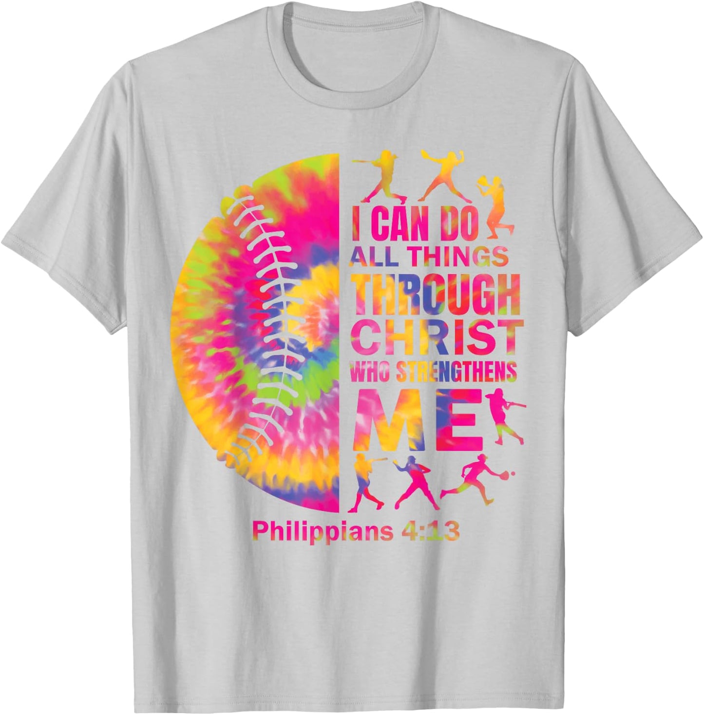Baseball t Shirt Women Girls Teen Christian Christ Tie Dye T-Shirt - T-Shirt | Ash