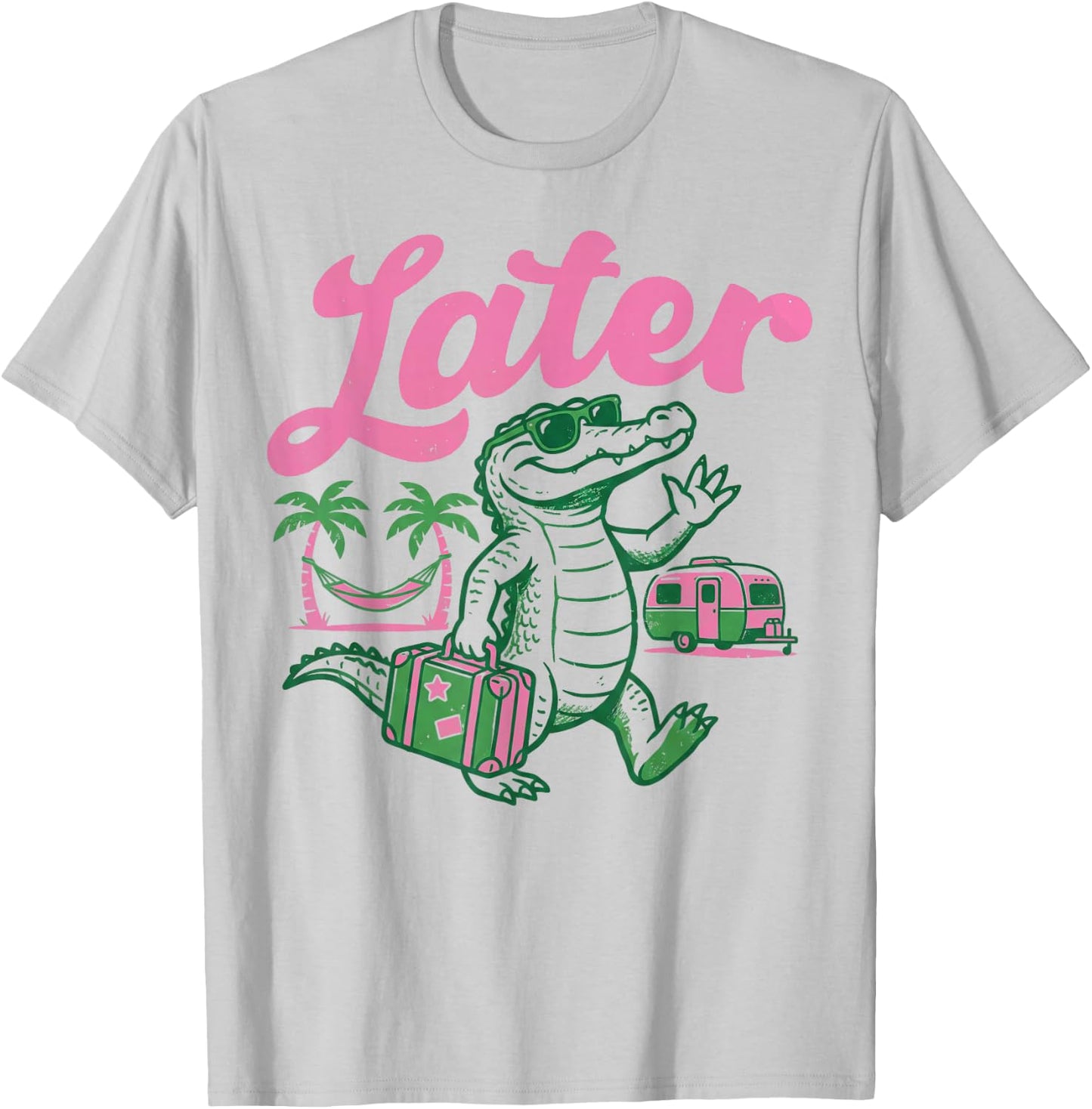 Later Gator Teacher Kids Summer Vacation T-Shirt - T-Shirt | Ash