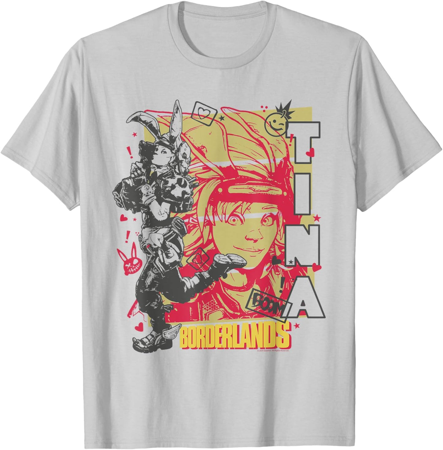 Ripple Junction x Borderlands Tiny Tina Boom Collage Gaming T-Shirt - T-Shirt | Ash