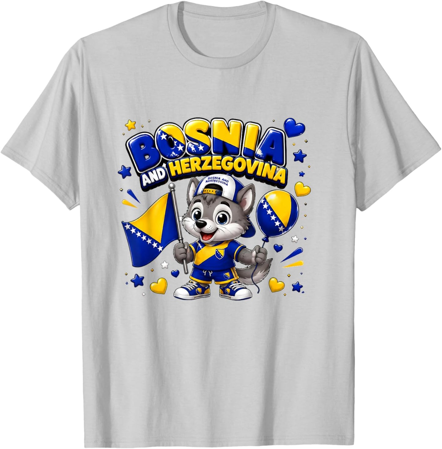 Bosnie, Motif Carte du Drapeau de la Bosnie pour Les Amateurs de Bosnie T-Shirt - T-Shirt | Ash