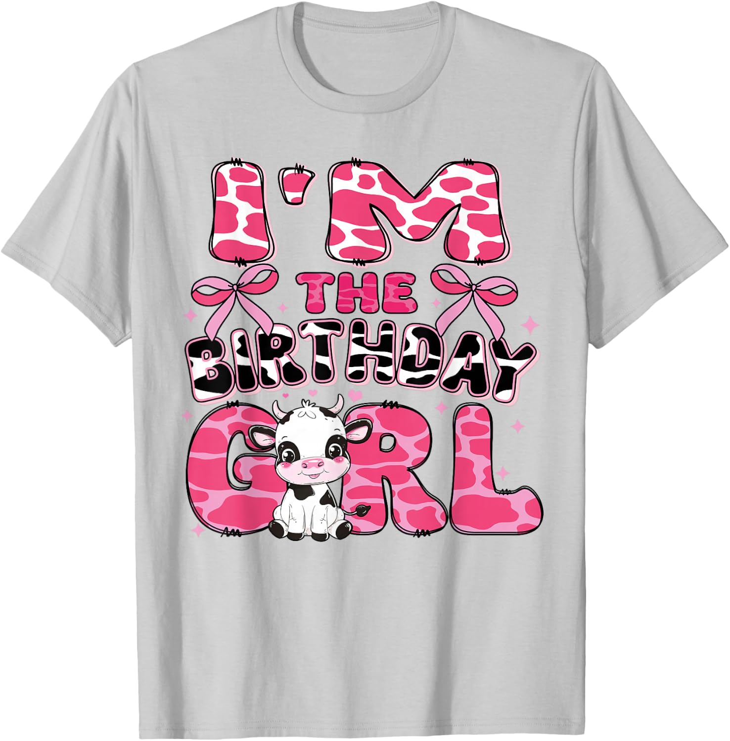 I'm the Birthday Girl Cow Farm 1st Birthday Family Matching T-Shirt - T-Shirt | Ash