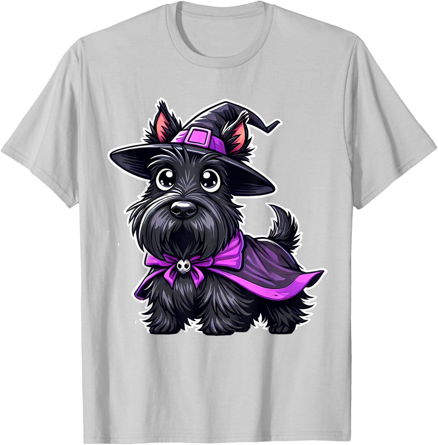 Scottish Terrier Halloween Witch Dog Scottie Lover T-Shirt - T-Shirt | Ash