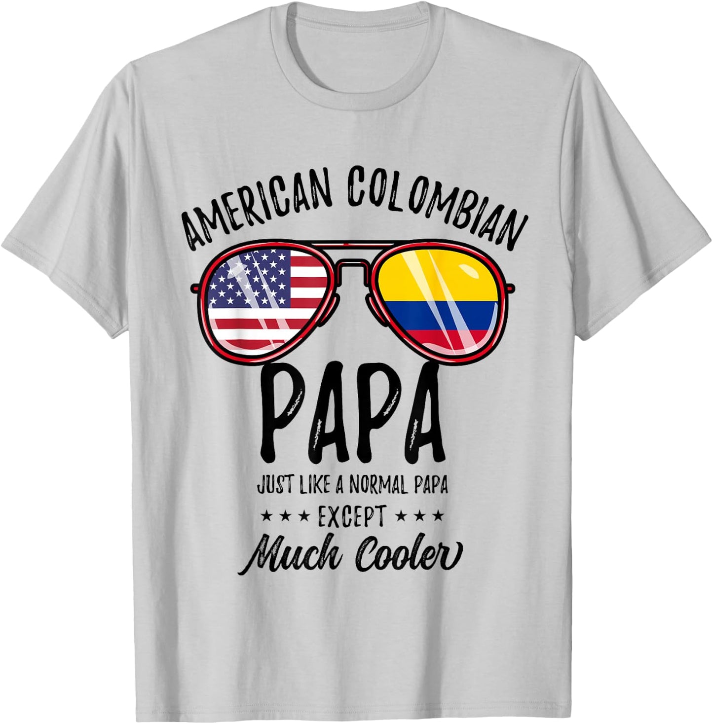 American Colombian Papa Colombian Fathers Day T-Shirt - T-Shirt | Ash