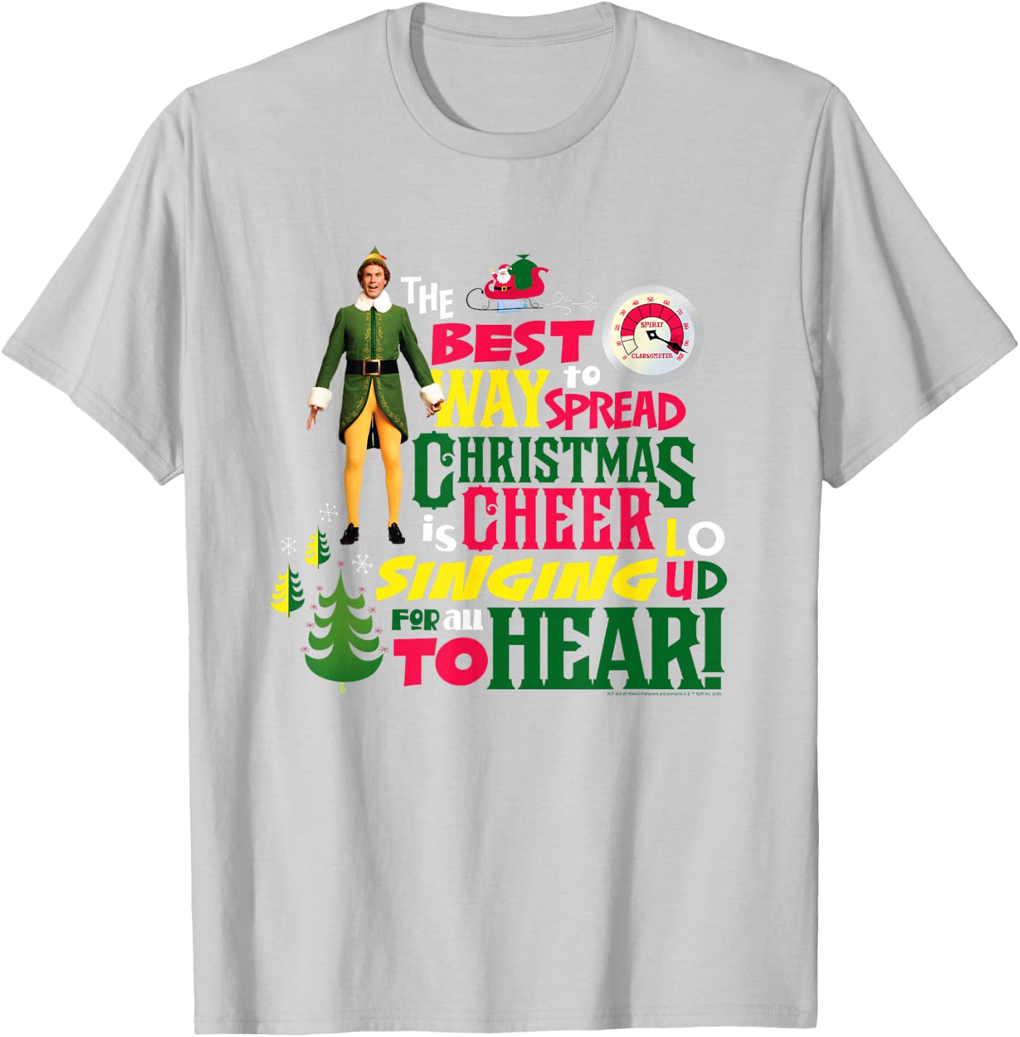 Elf Movie Christmas Cheer T-Shirt - T-Shirt | Ash