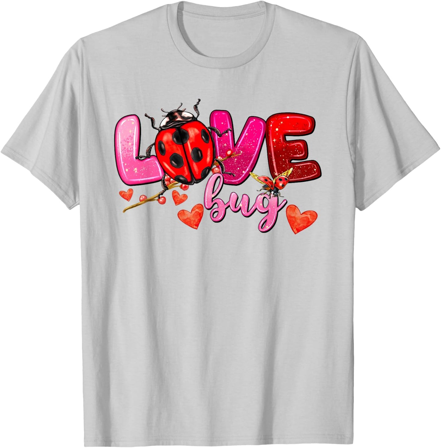 Love Bug Valentines for Loving Lady Bug T-Shirt - T-Shirt | Ash