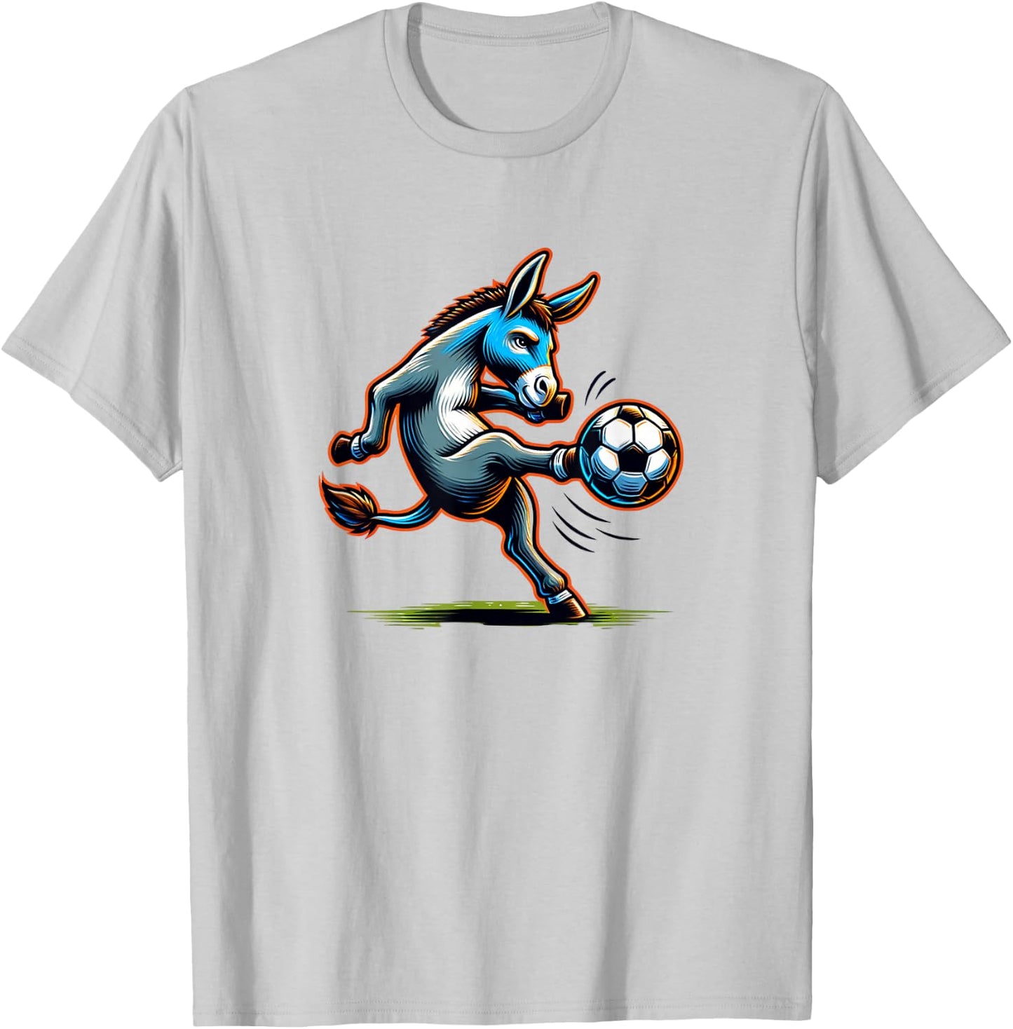Donkey Kicking a Soccer Ball T-Shirt - T-Shirt | Ash