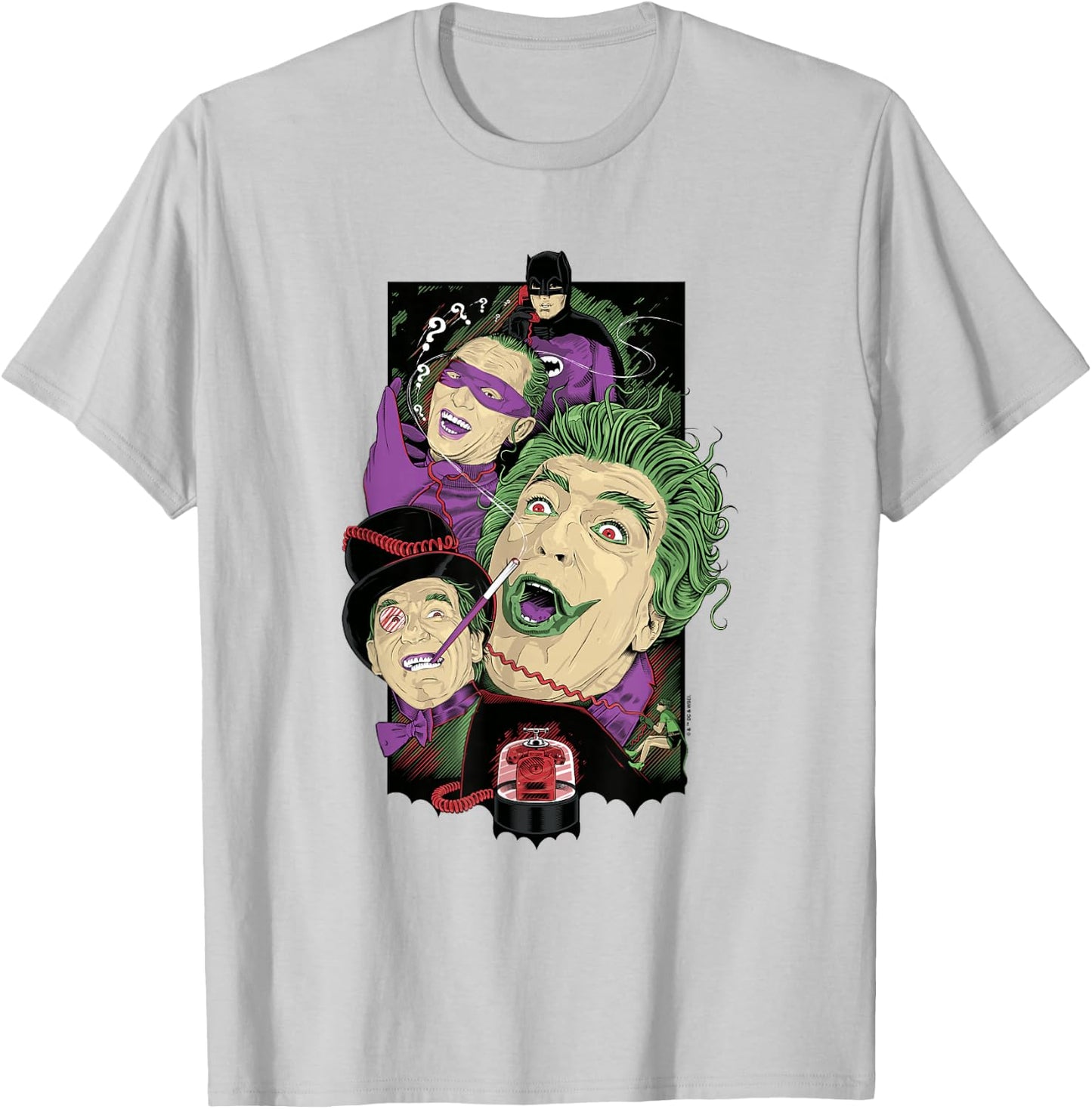 Batman Vintage Joker Penguin Riddler Triple Threat Villains T-Shirt - T-Shirt | Ash