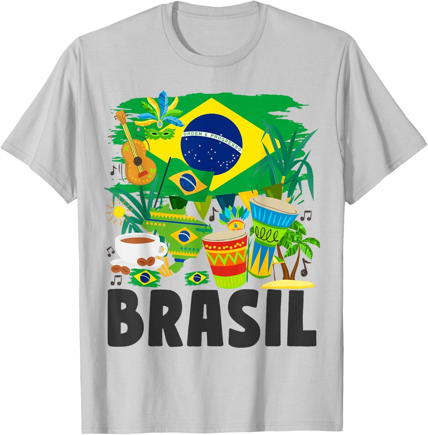Brazil Flag Outfit Idea , white, S T-Shirt - T-Shirt | Ash