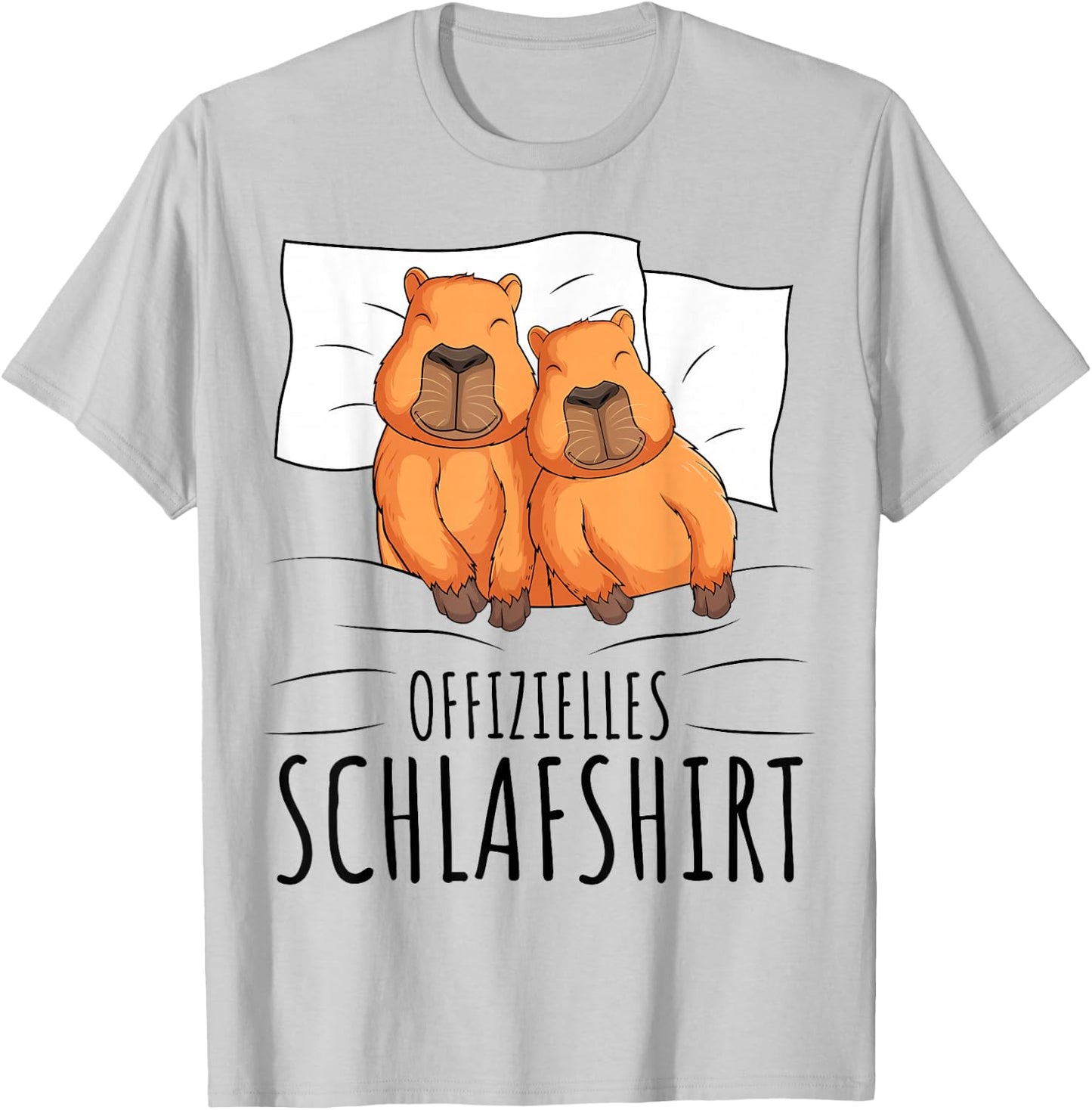 Official Sleep Shirt Capybara Pyjamas T-Shirt - T-Shirt | Ash