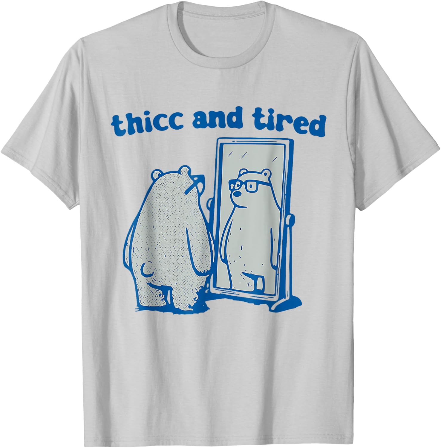 Thicc And Tired Bear Vintage T-Shirt - T-Shirt | Ash