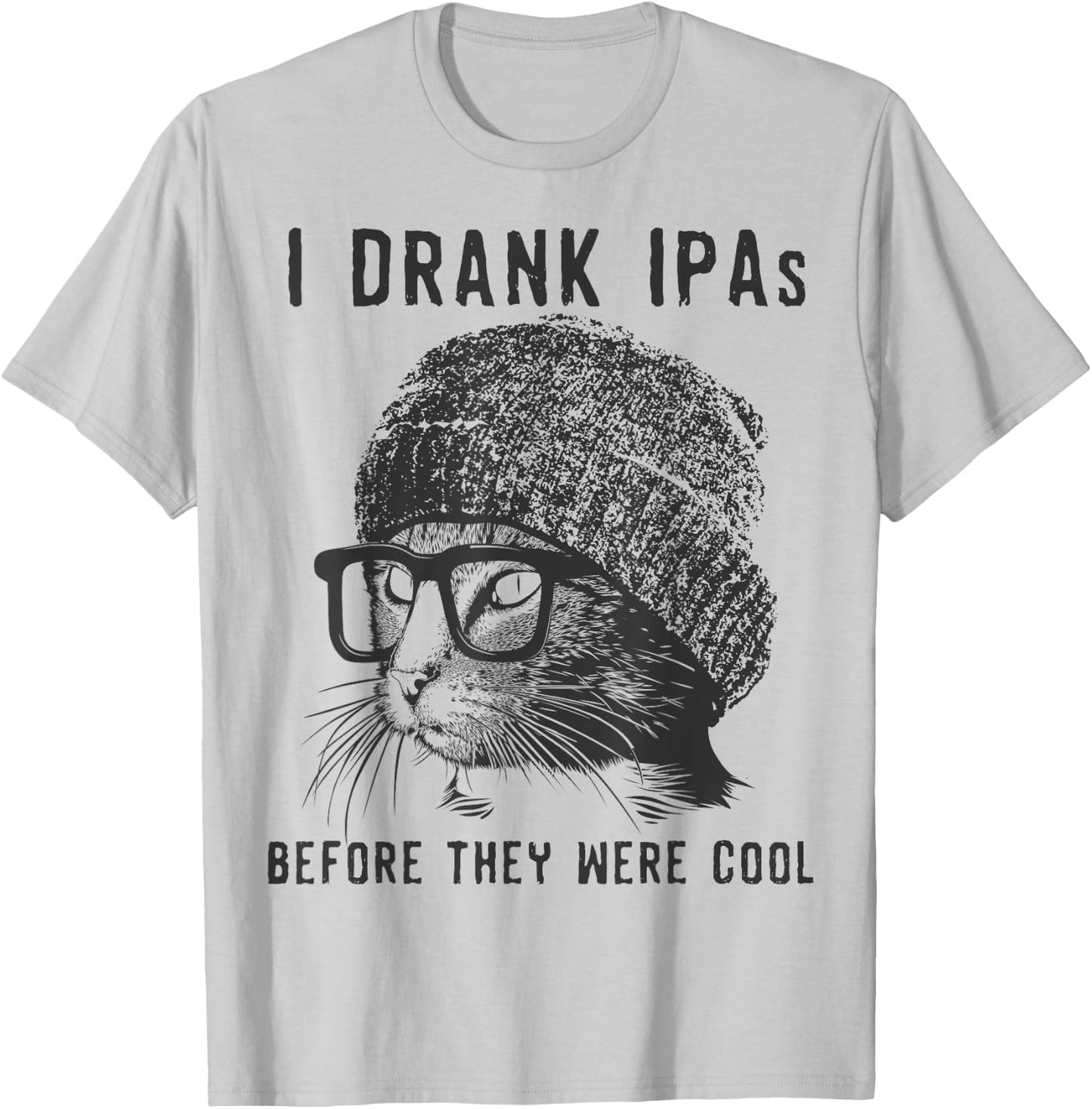 Funny Cat Beer IPA T Shirts Funny Cat Lover Gift T-Shirt - T-Shirt | Ash