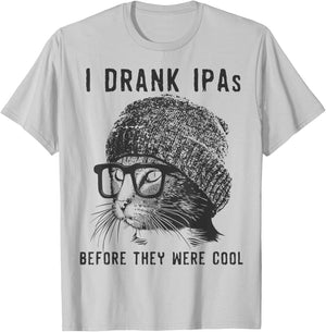 Funny Cat Beer IPA T Shirts Funny Cat Lover Gift T-Shirt - T-Shirt | Ash