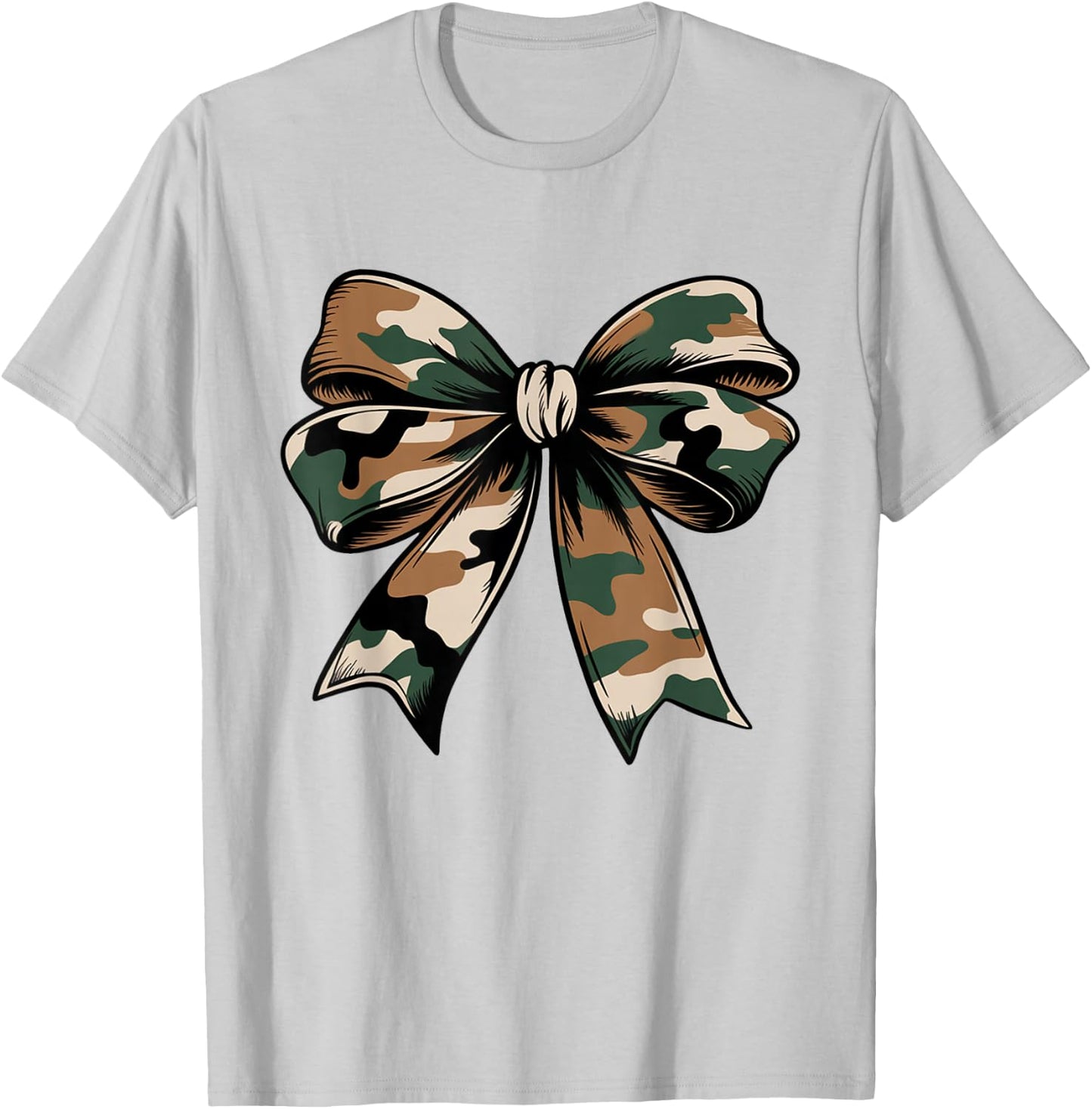 Camouflage Coquette Bow Camo Bow Hunt Hunting Girls Women T-Shirt - T-Shirt | Ash