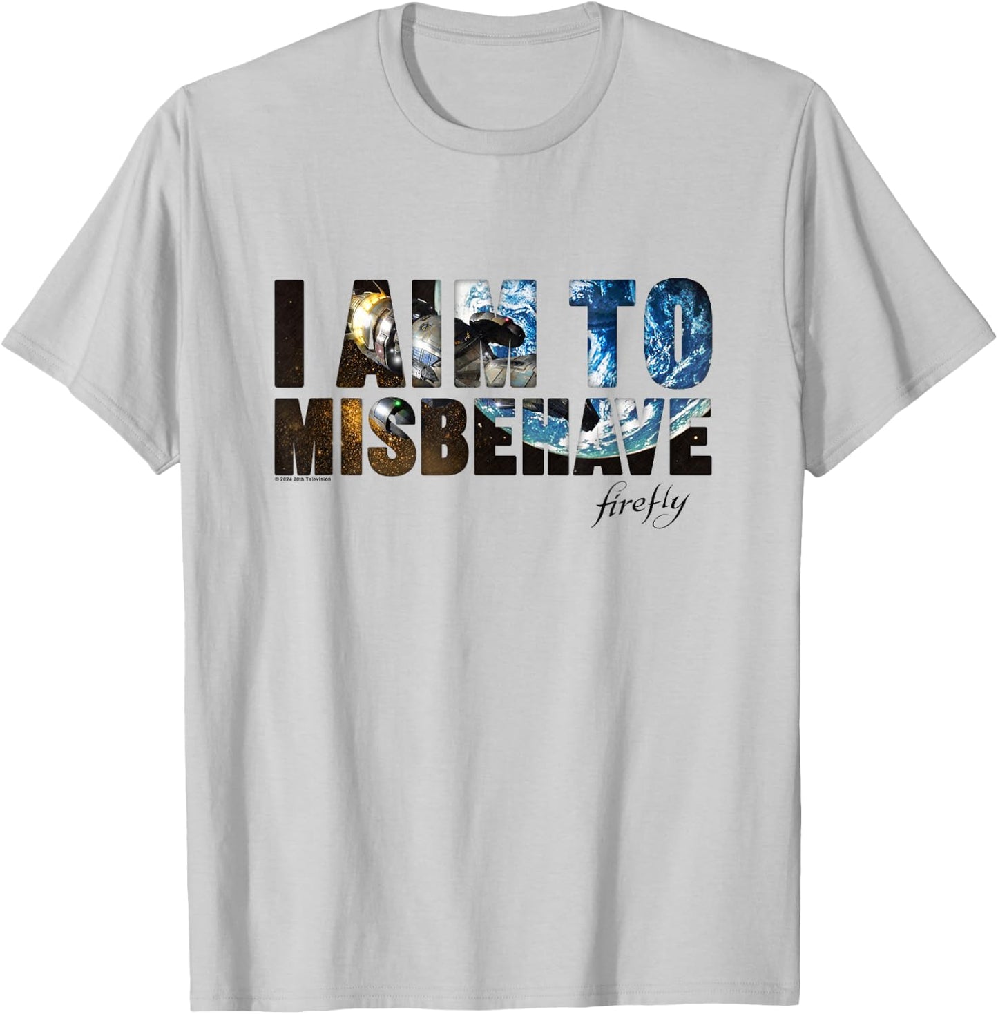 Firefly I Aim To Misbehave From The Galaxy Big Chest Logo T-Shirt - T-Shirt | Ash