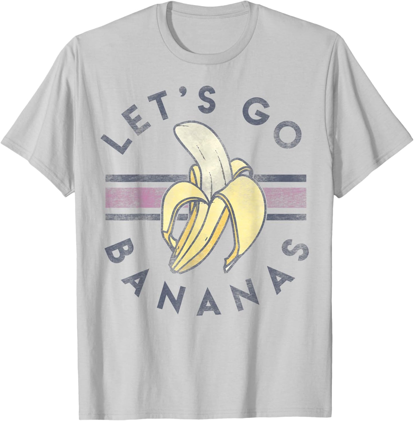 Let's Go Bananas Vintage Sporty Stripe T-Shirt - T-Shirt | Ash
