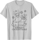 Coloring Book Style Blank Merry Christmas Tree Reindeer T-Shirt - T-Shirt | Ash